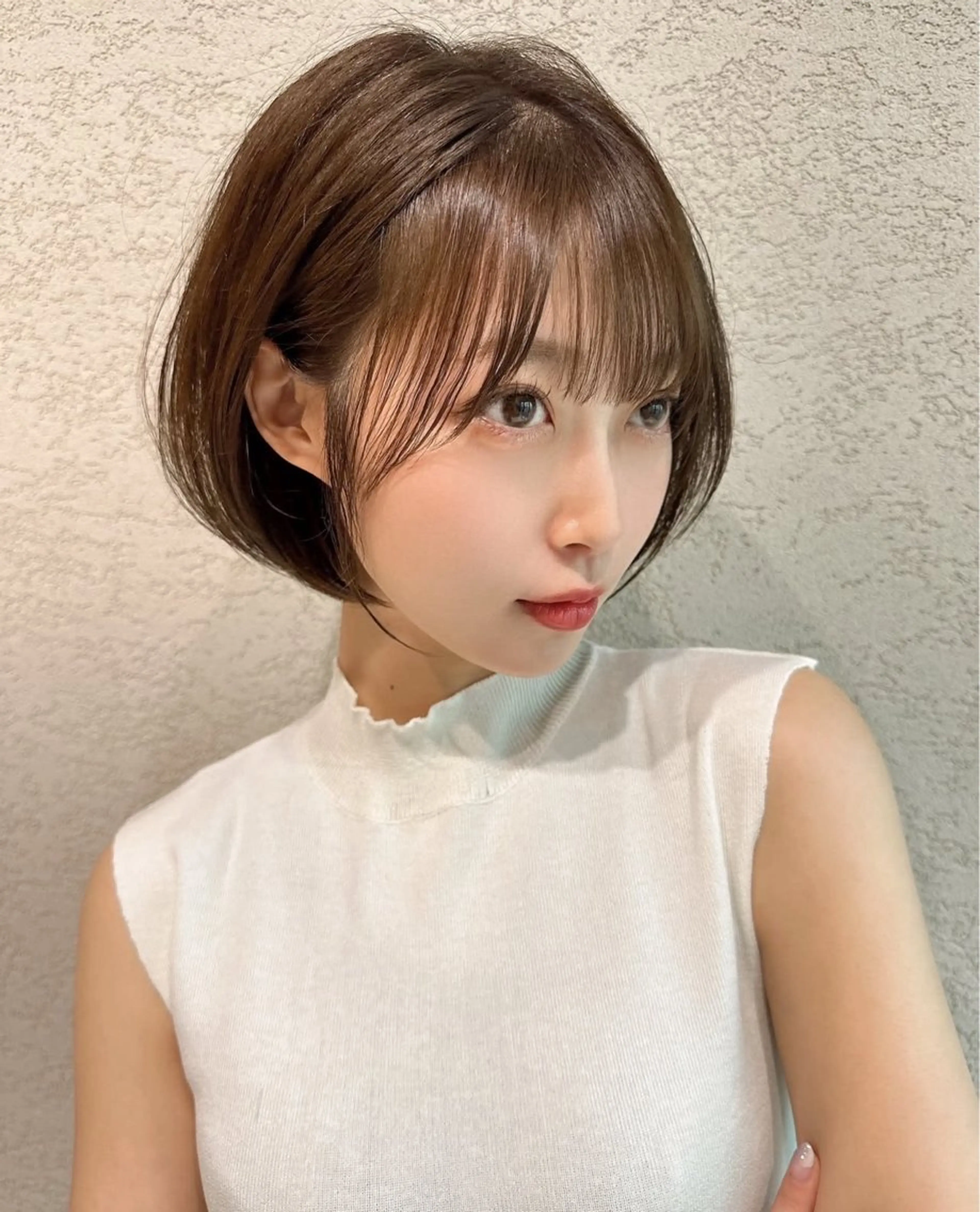 ショート ボブ ハイライト 髪質改善 ショートヘア 栄ハイトーン/ 透明感/中園薪のヘアスタイル