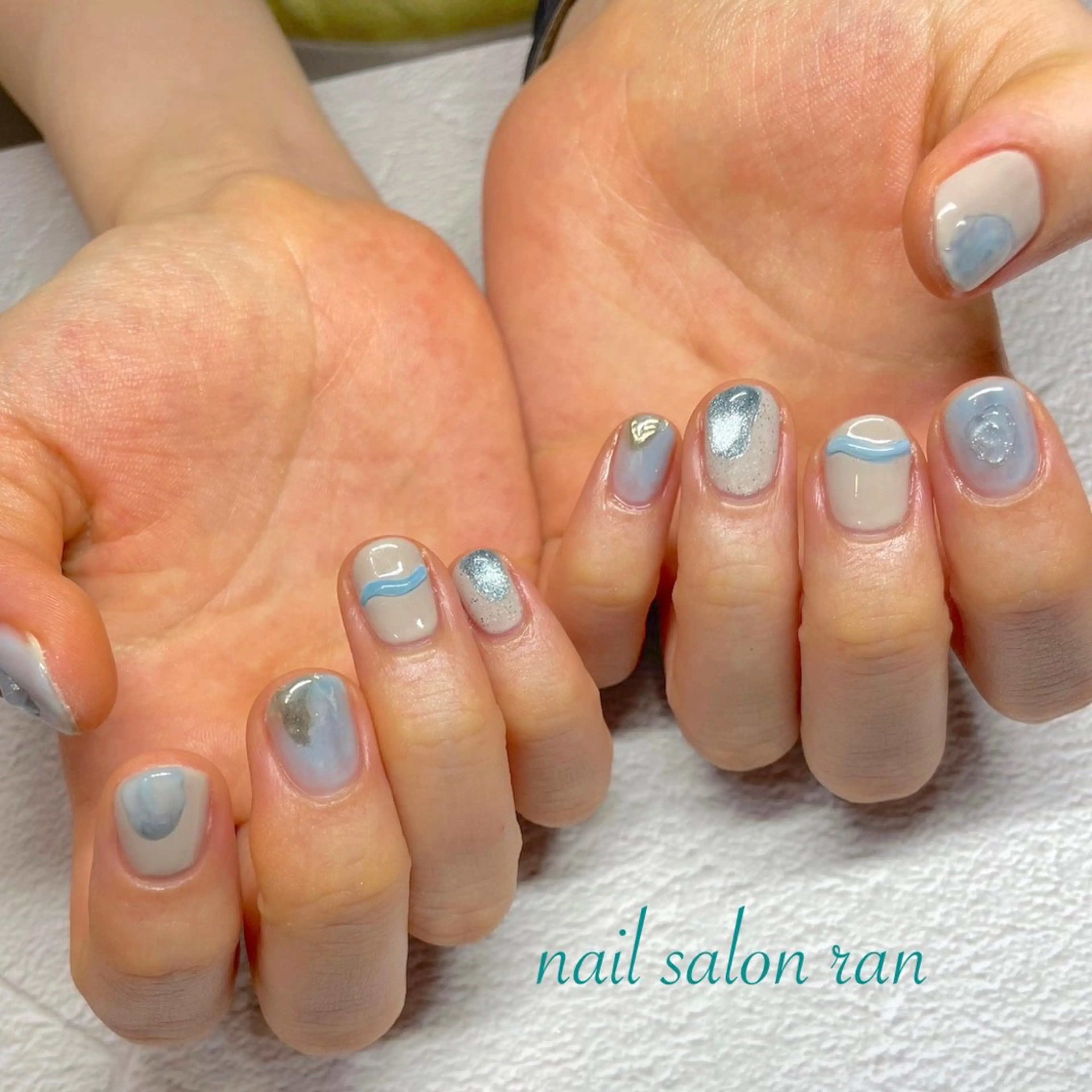 ネイル マグネットネイル ミラーネイル ニュアンスネイル ハンドネイル ハンドケア nailsalon ranのネイルデザイン