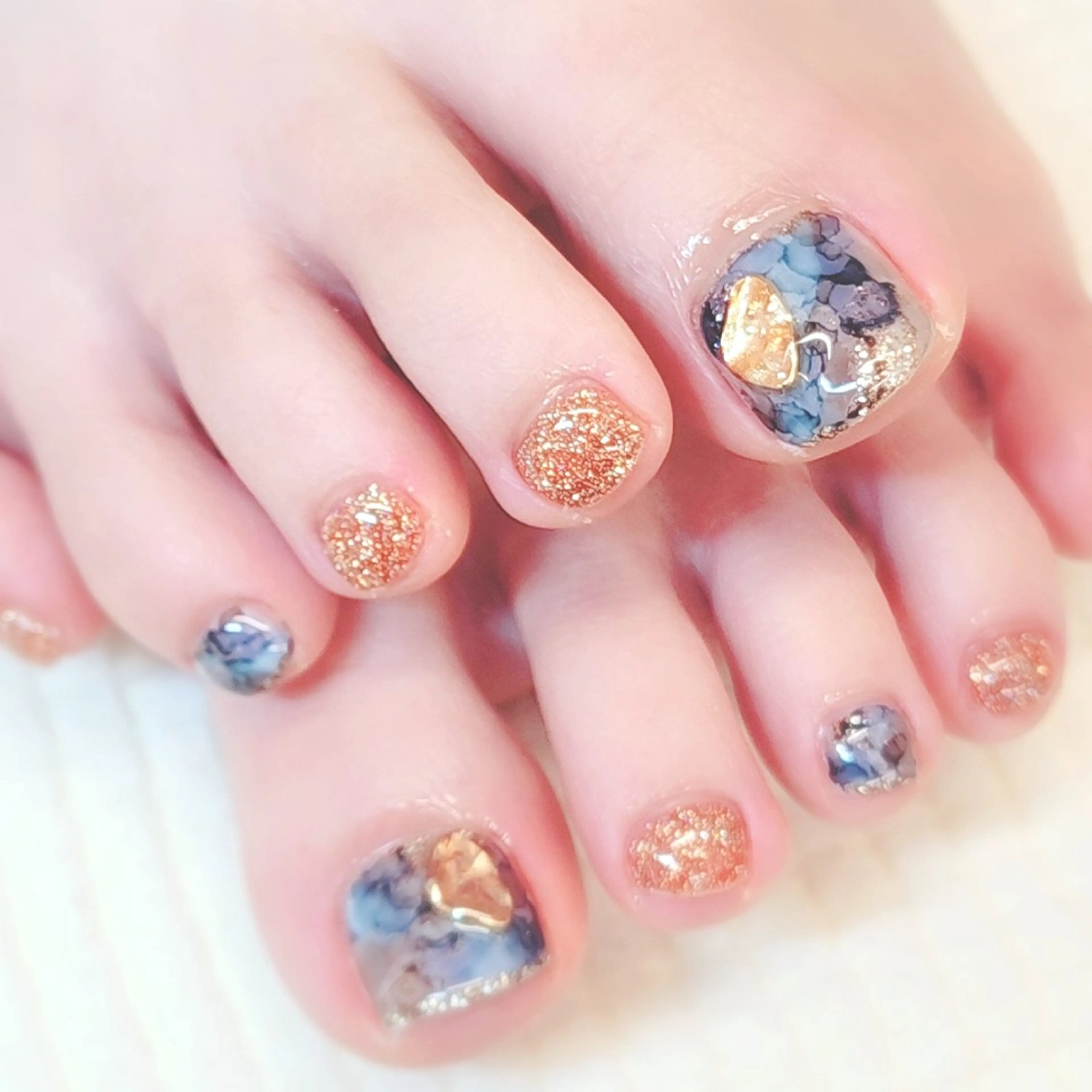 【オフなし】フット🩵2本アートシンプルコースの写真