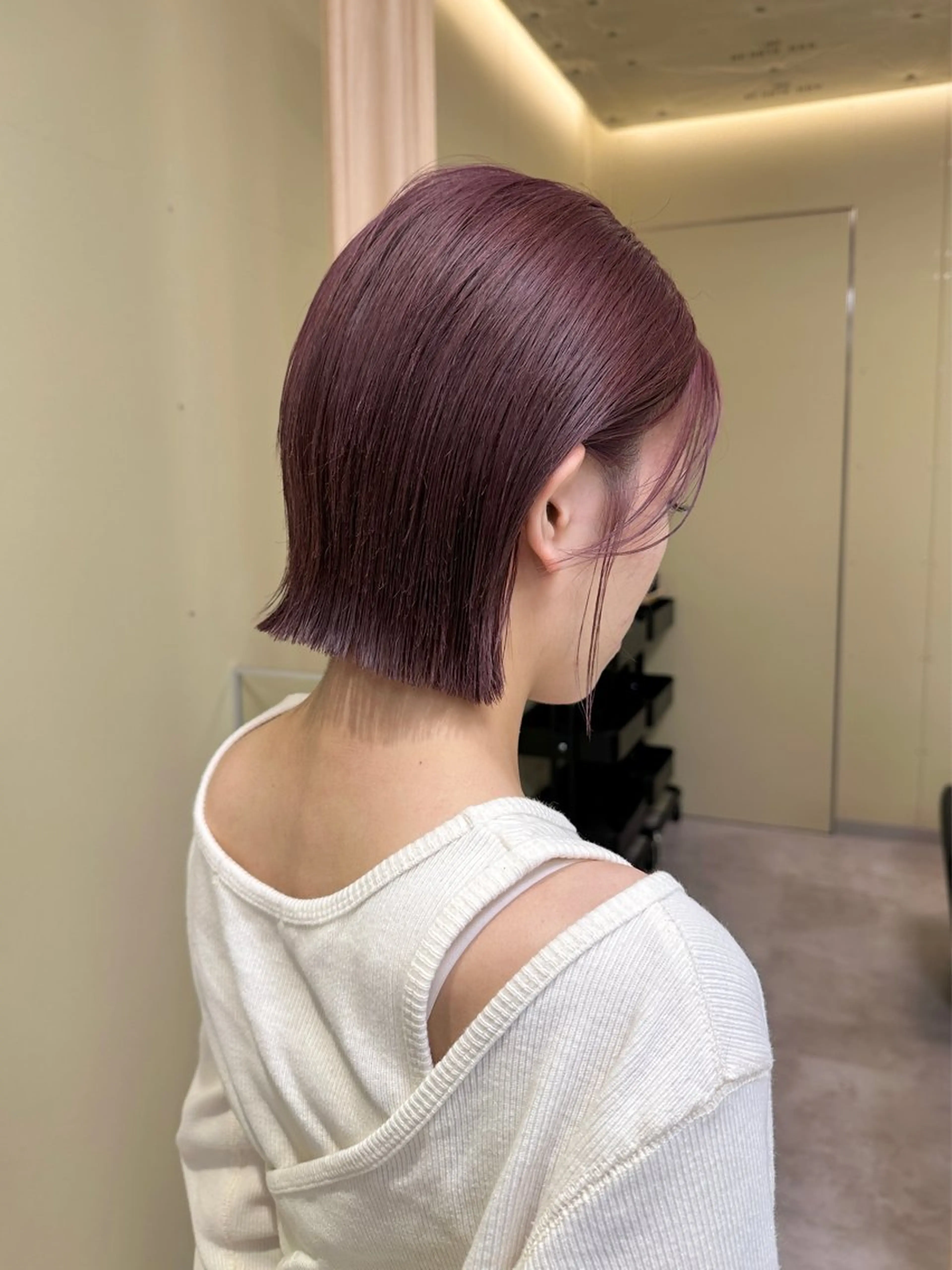ミディアム カット ヘアカラー ボブ/ぱつっとボブ/ 谷口 海星のヘアスタイル
