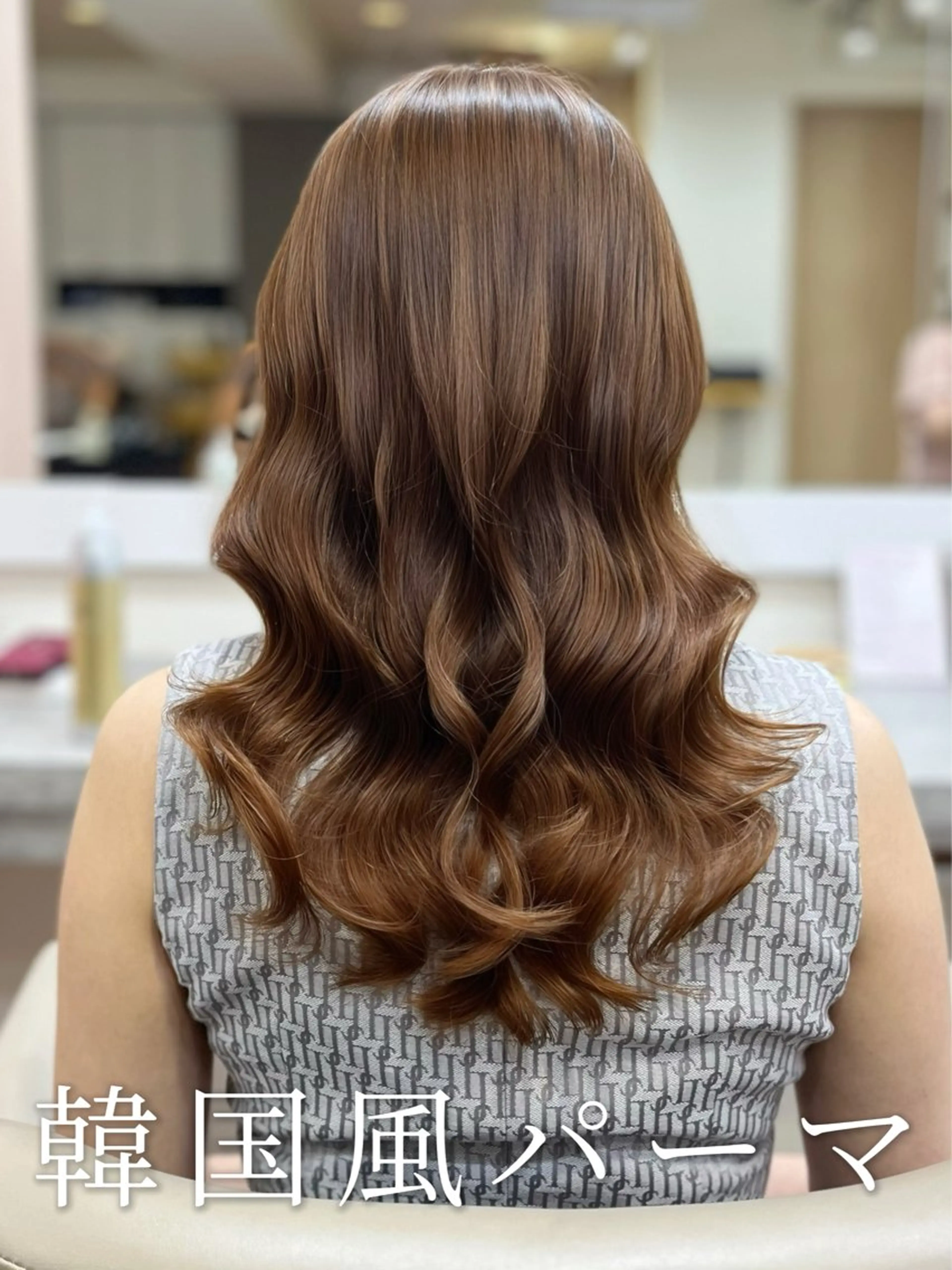 セミロング セミロングパーマ 韓国風ヘア カット パーマ 波巻きウェーブ 韓国風パーマ 纐纈のヘアスタイル