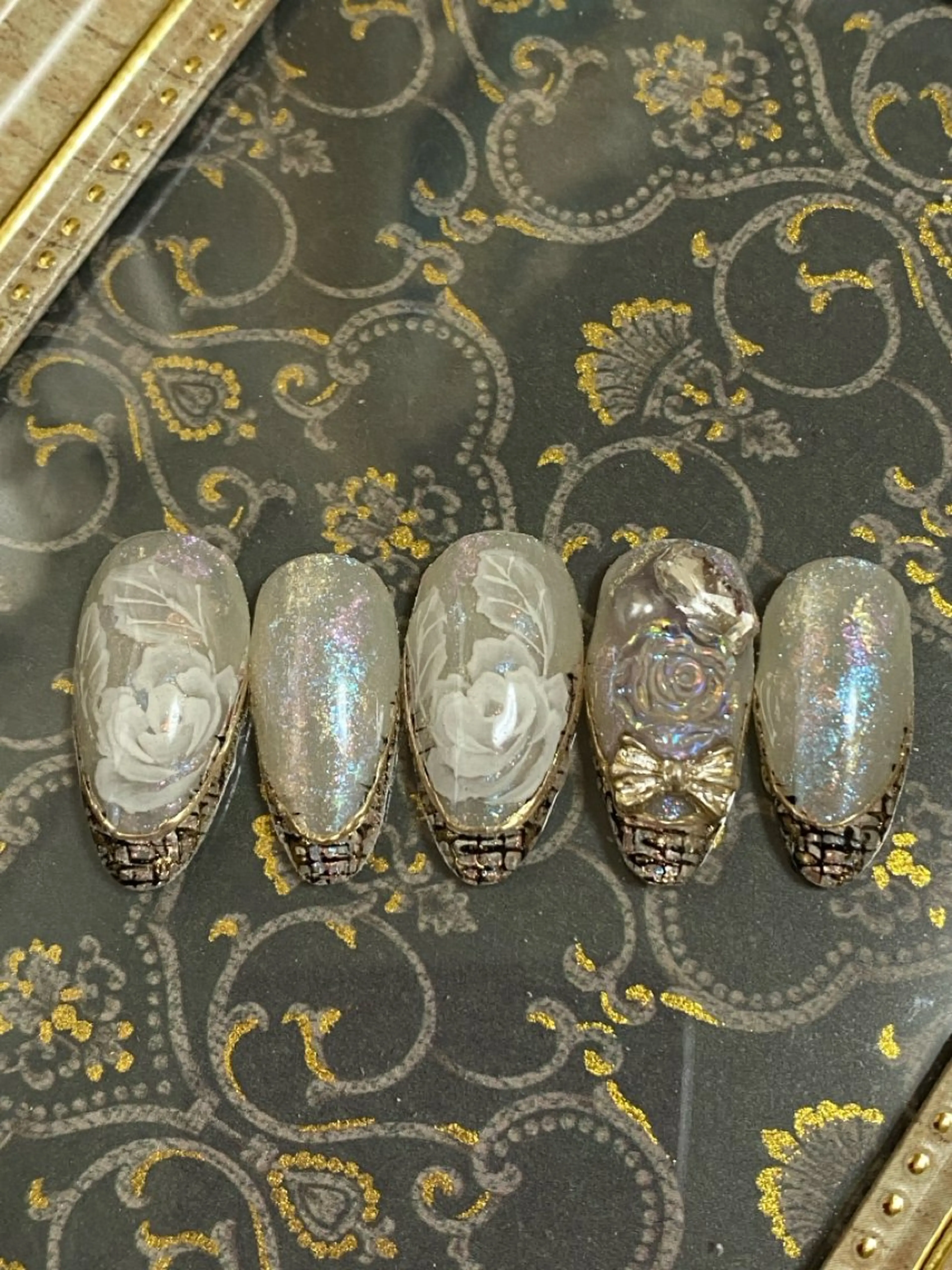 ネイル フラワーネイル ツイードネイル 自宅ネイルサロン ♦️nuance♦️のネイルデザイン