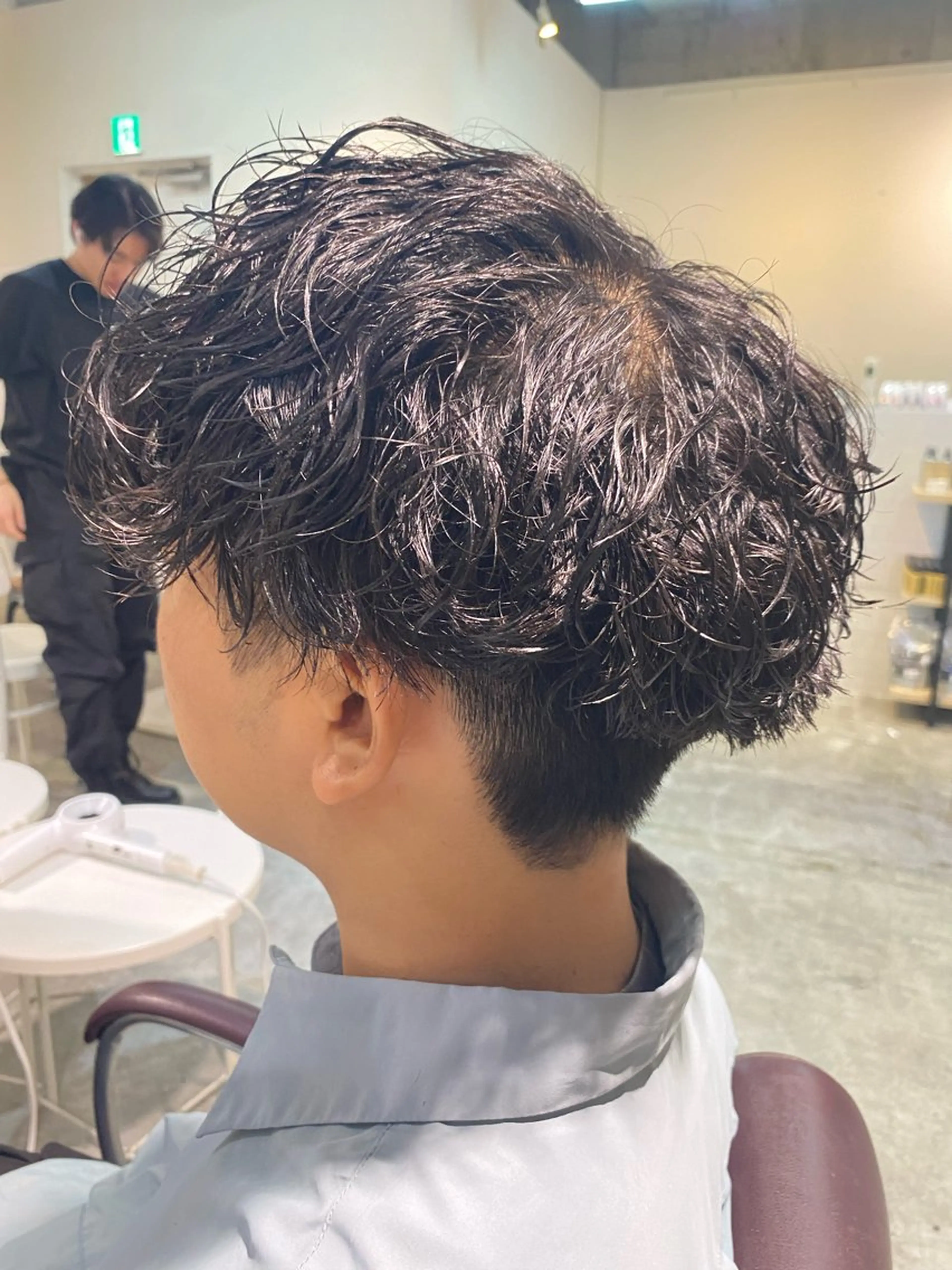 ショート パーマ メンズ カット パーマ パーマ特化/フェザー パーマシャドウ/真生のヘアスタイル