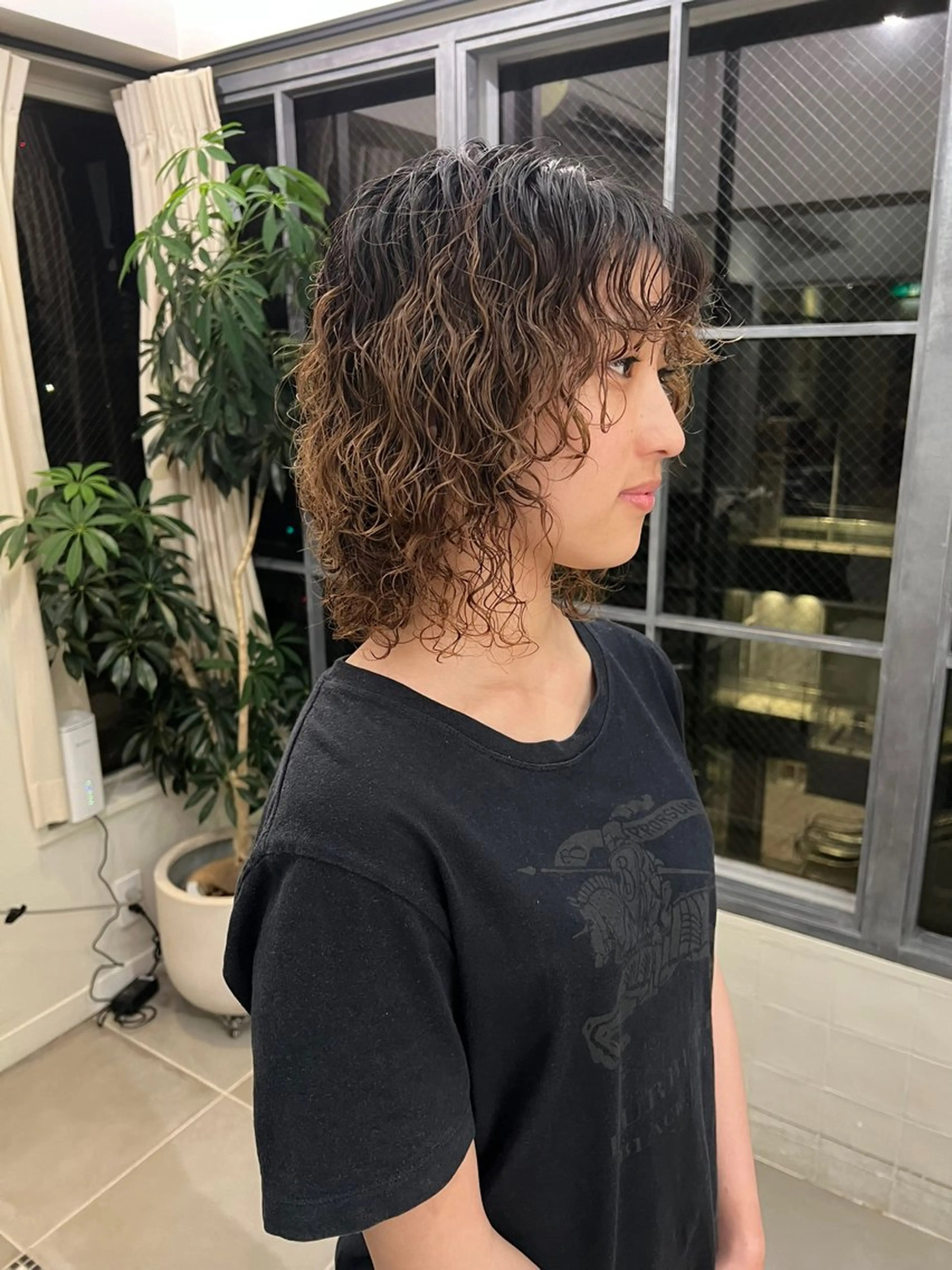 ミディアム パーマ パーマ レイヤーカット/暖色 カラー/mao🎀のヘアスタイル