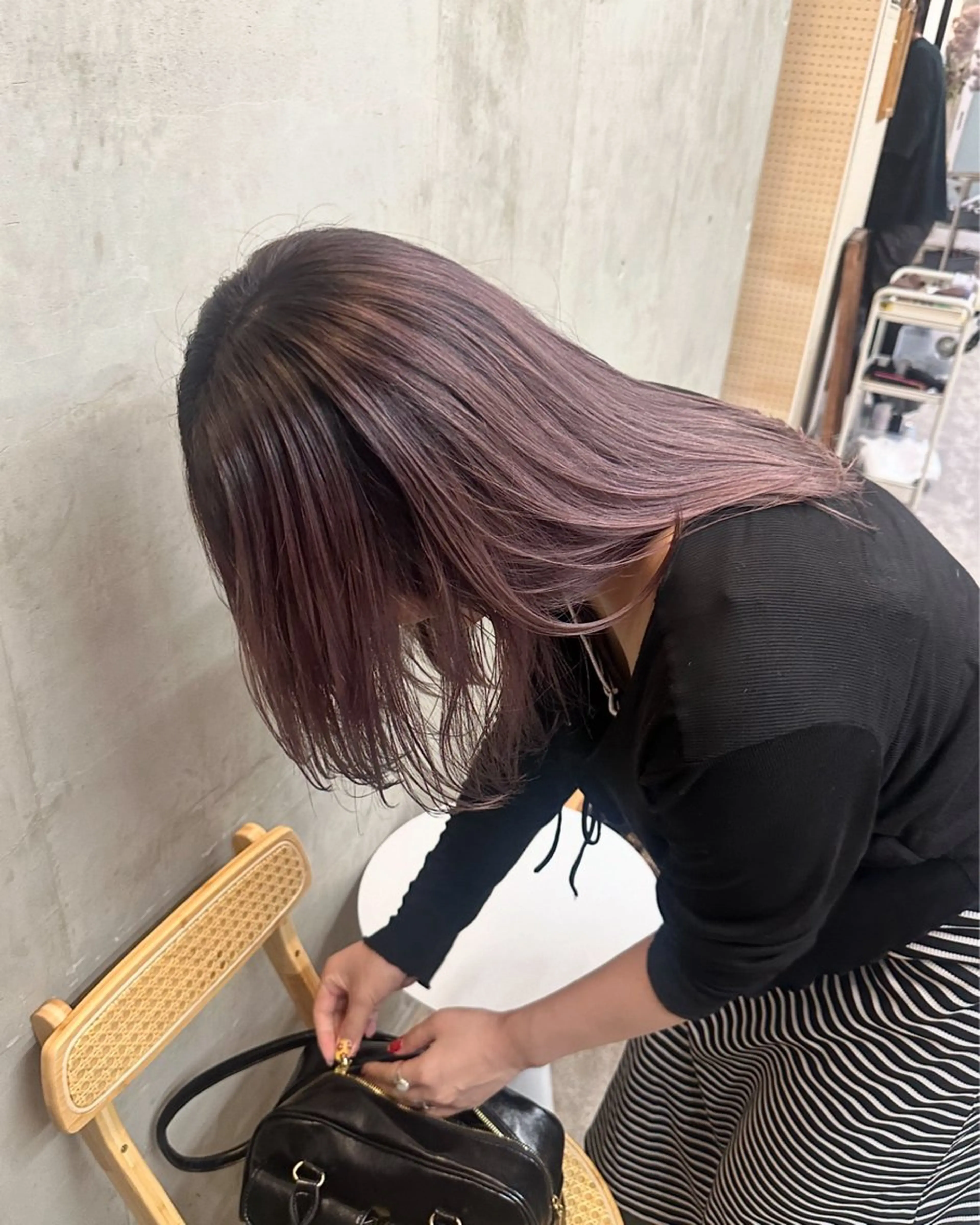 ミディアム カラー バレイヤージュ グレージュ ラベンダーカラー ラベンダーグレージュ ラベンダーグレー ヘアカラー トリートメント レイヤーカット💫 ／HARUKA🎀のヘアスタイル