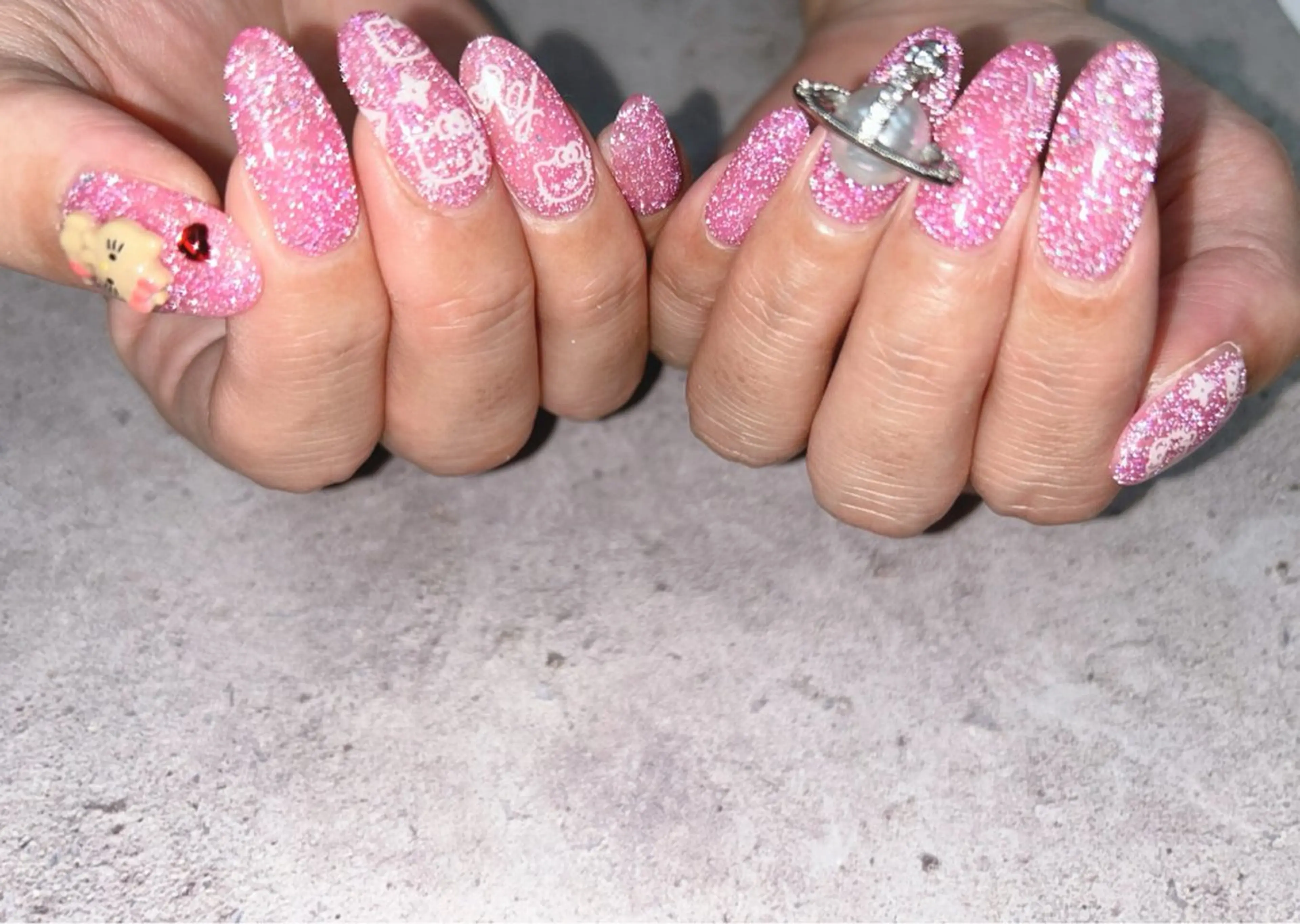 ネイル フラッシュネイル ピンク ハンドネイル Nail Salon agré所属・agré ネイルサロン アグレのネイルデザイン