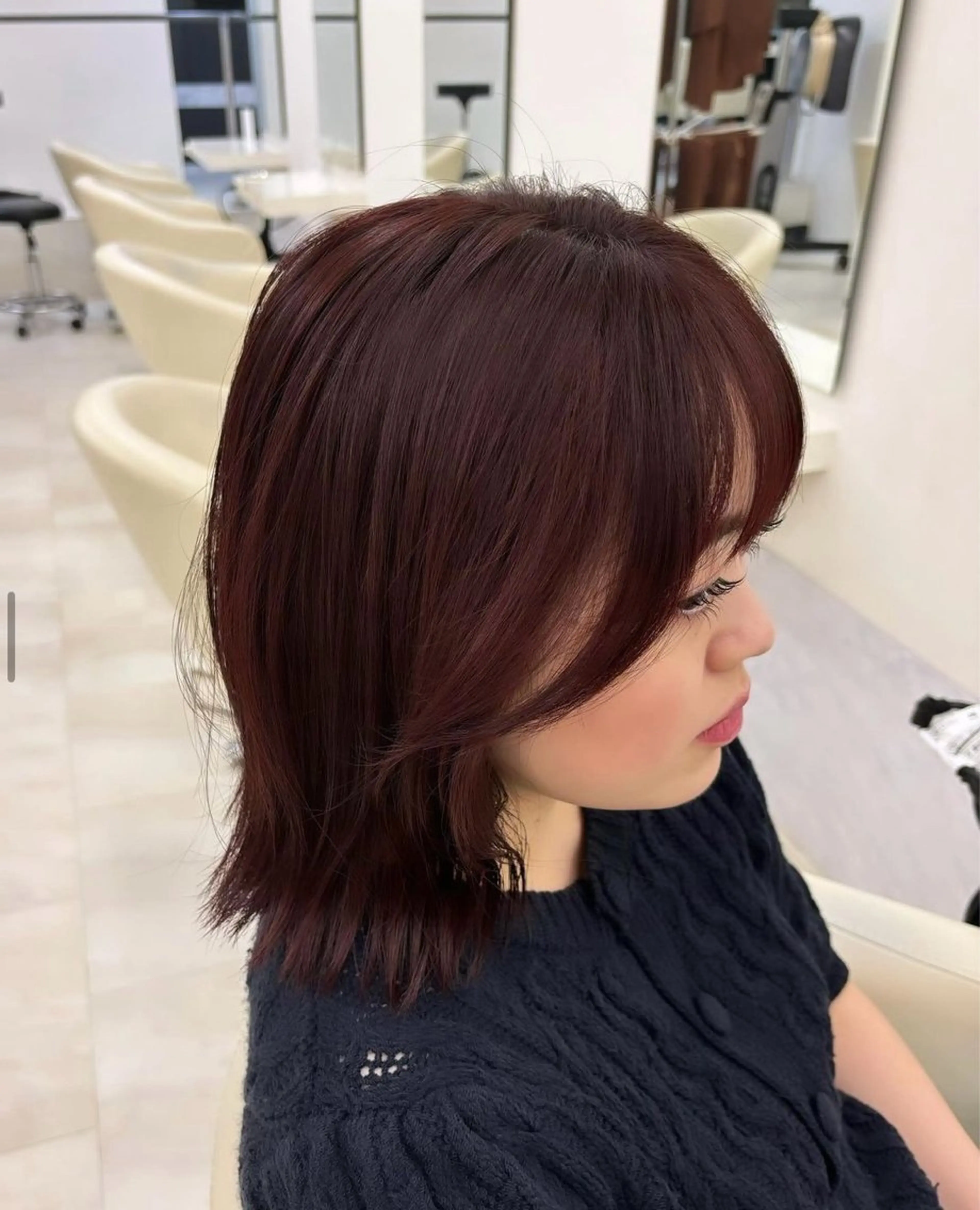 ミディアム カラー ブリーチ ブリーチなしカラー momo /ニュアンスレイヤーのヘアスタイル