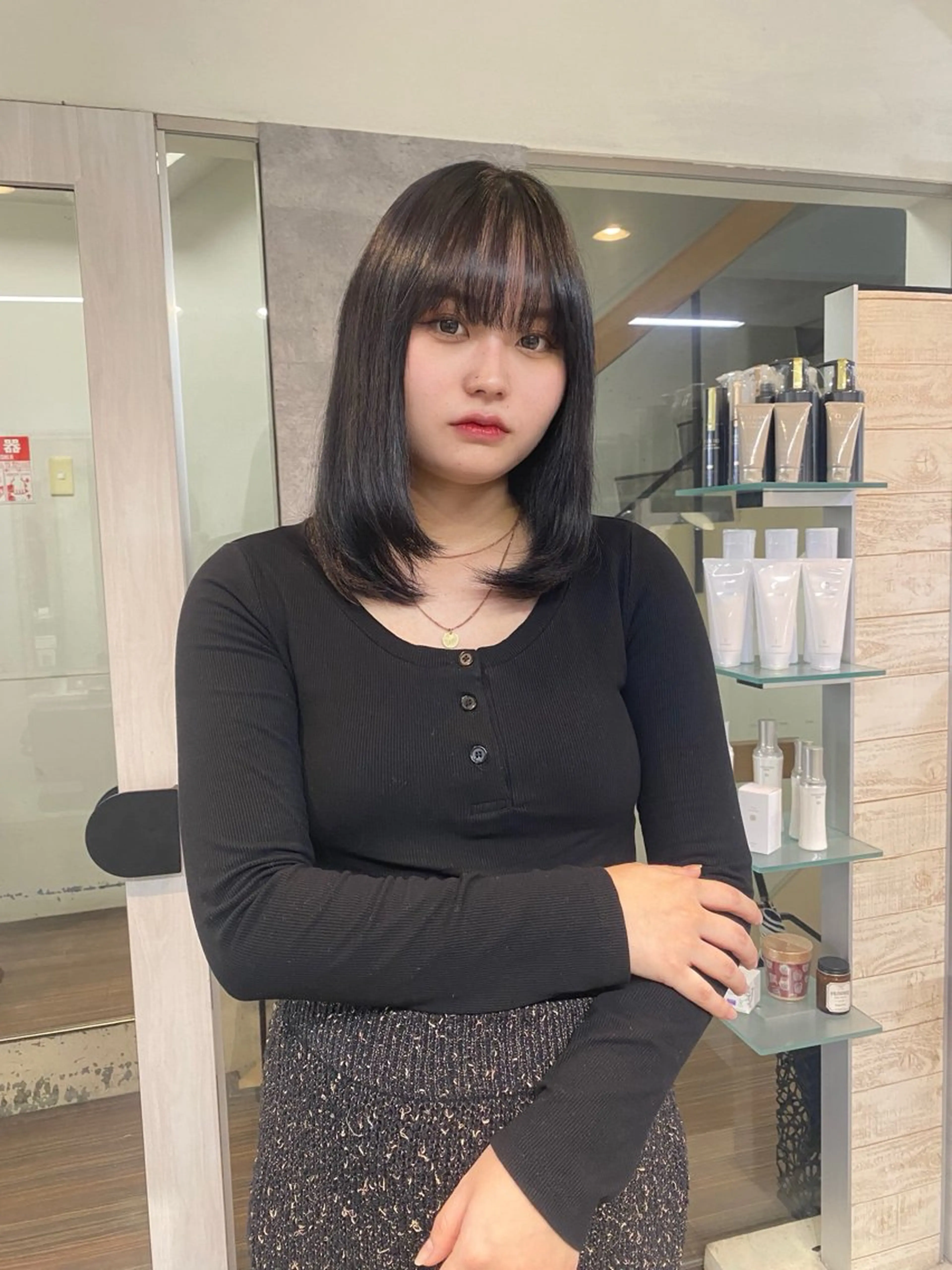 ミディアム カラー MIREI /韓国風 ショート/大阪美容室のヘアスタイル