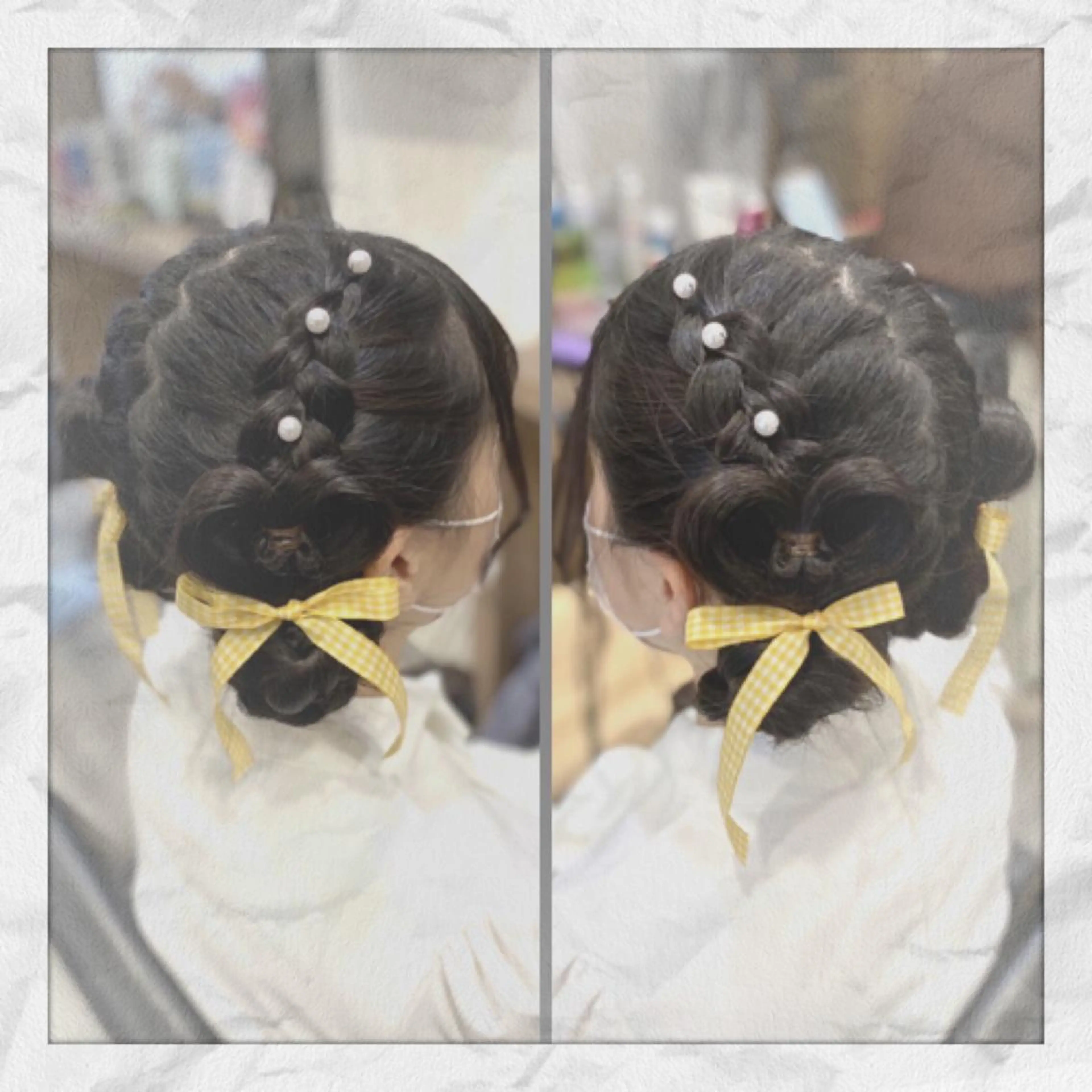 セミロング ヘアアレンジ お団子ヘア ヘアセット ヘアセット/着付け 𓇼 松本 夏美𓇼のヘアスタイル