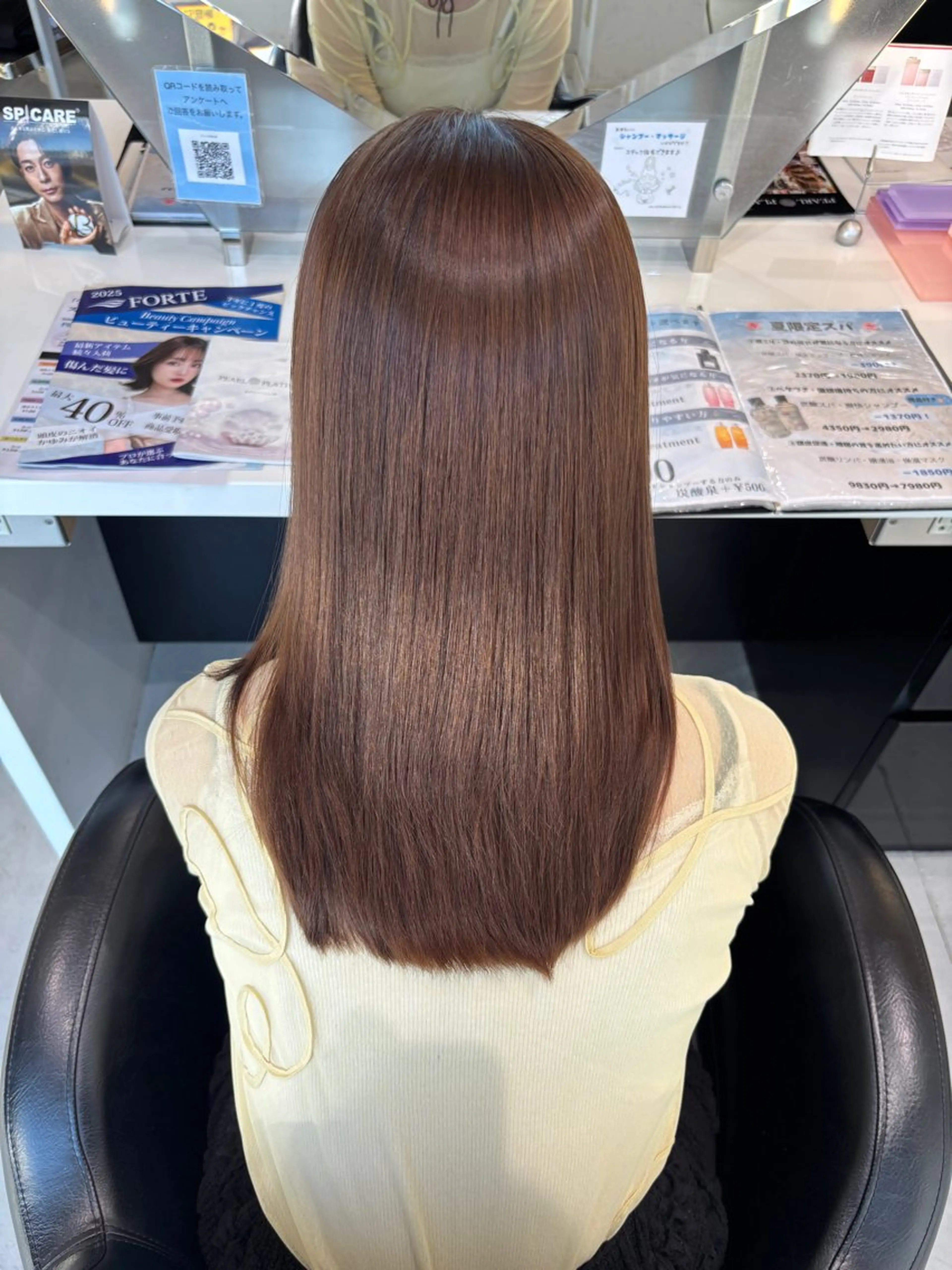 セミロング カラー カット ヘアカラー トリートメント 韓国風顔まわり/ベー ジュ/マツエク♡美咲のヘアスタイル