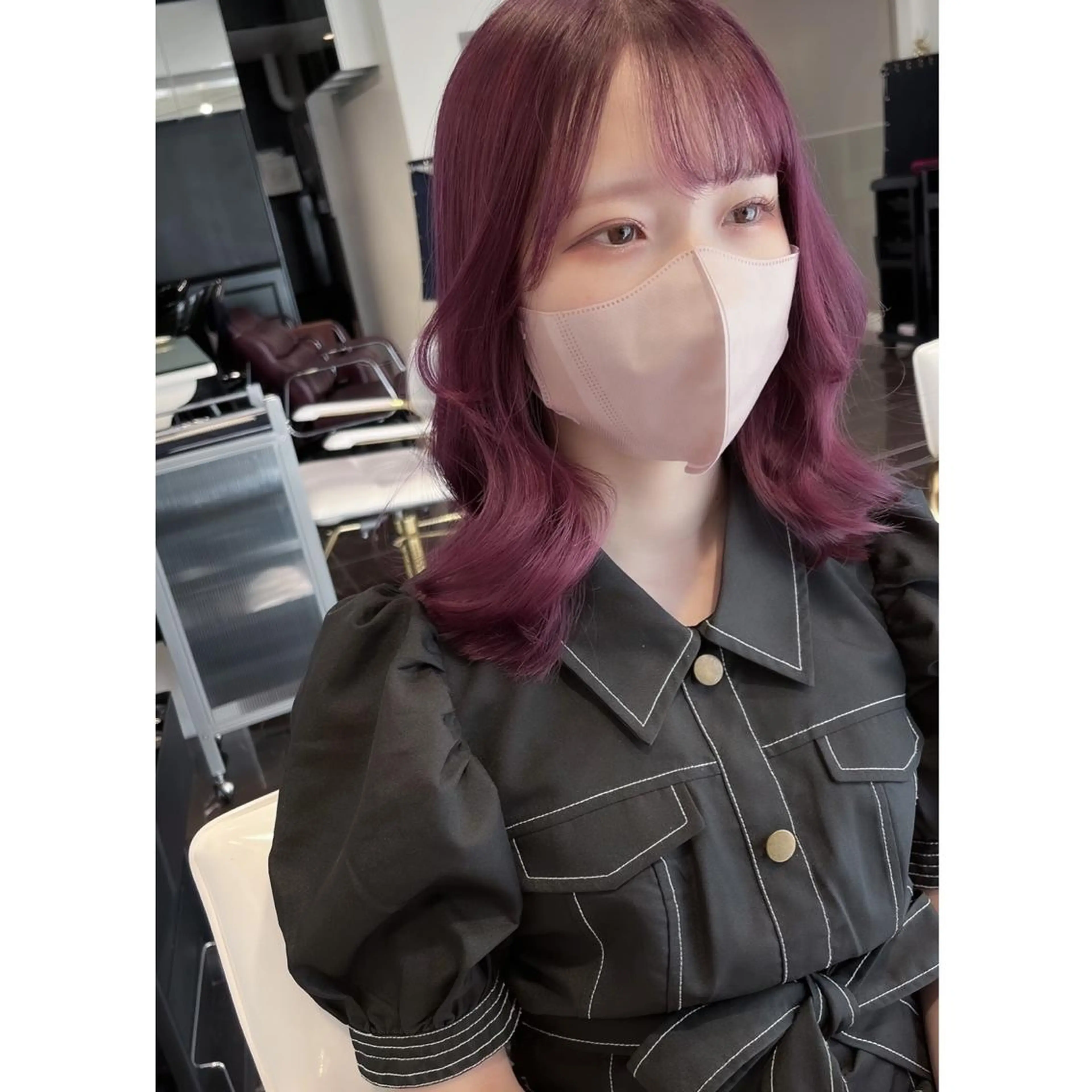 セミロング カラー ブリーチ ヘアカラー LOTTA CUCCI所属・miyu /トレンド カラー×艶髪のヘアスタイル