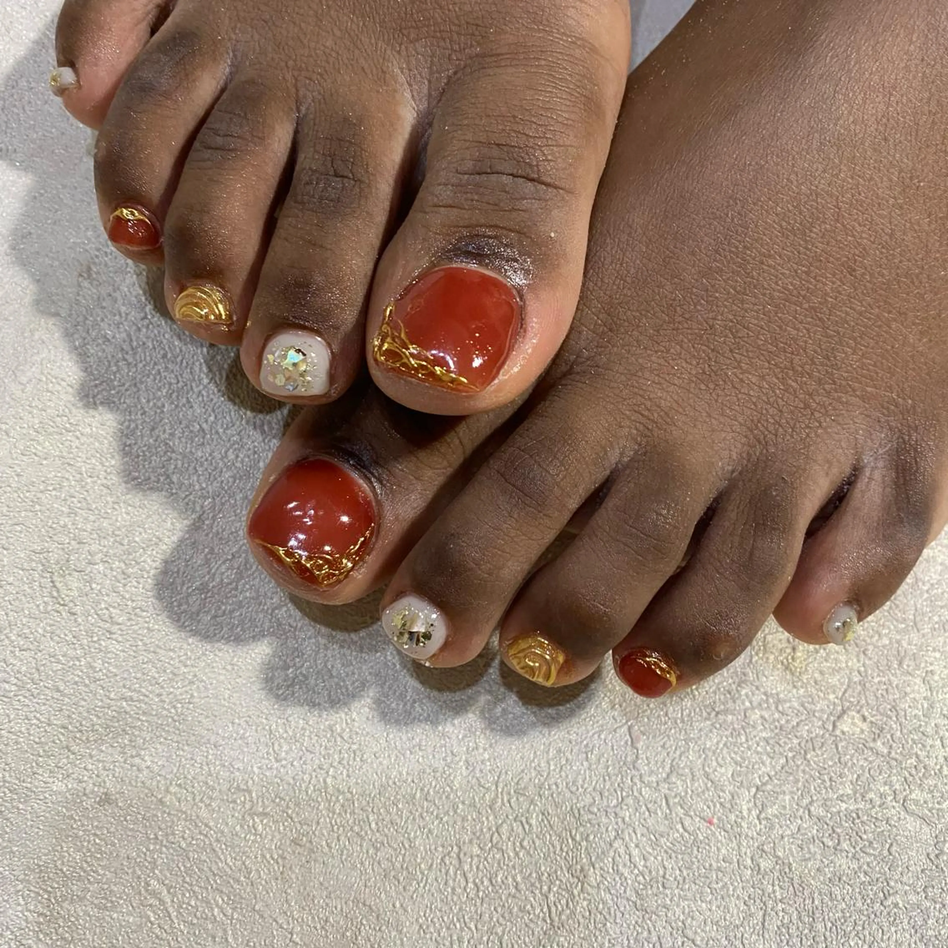 ネイル フットネイル Amber21.所属・Nagahama Akariのネイルデザイン