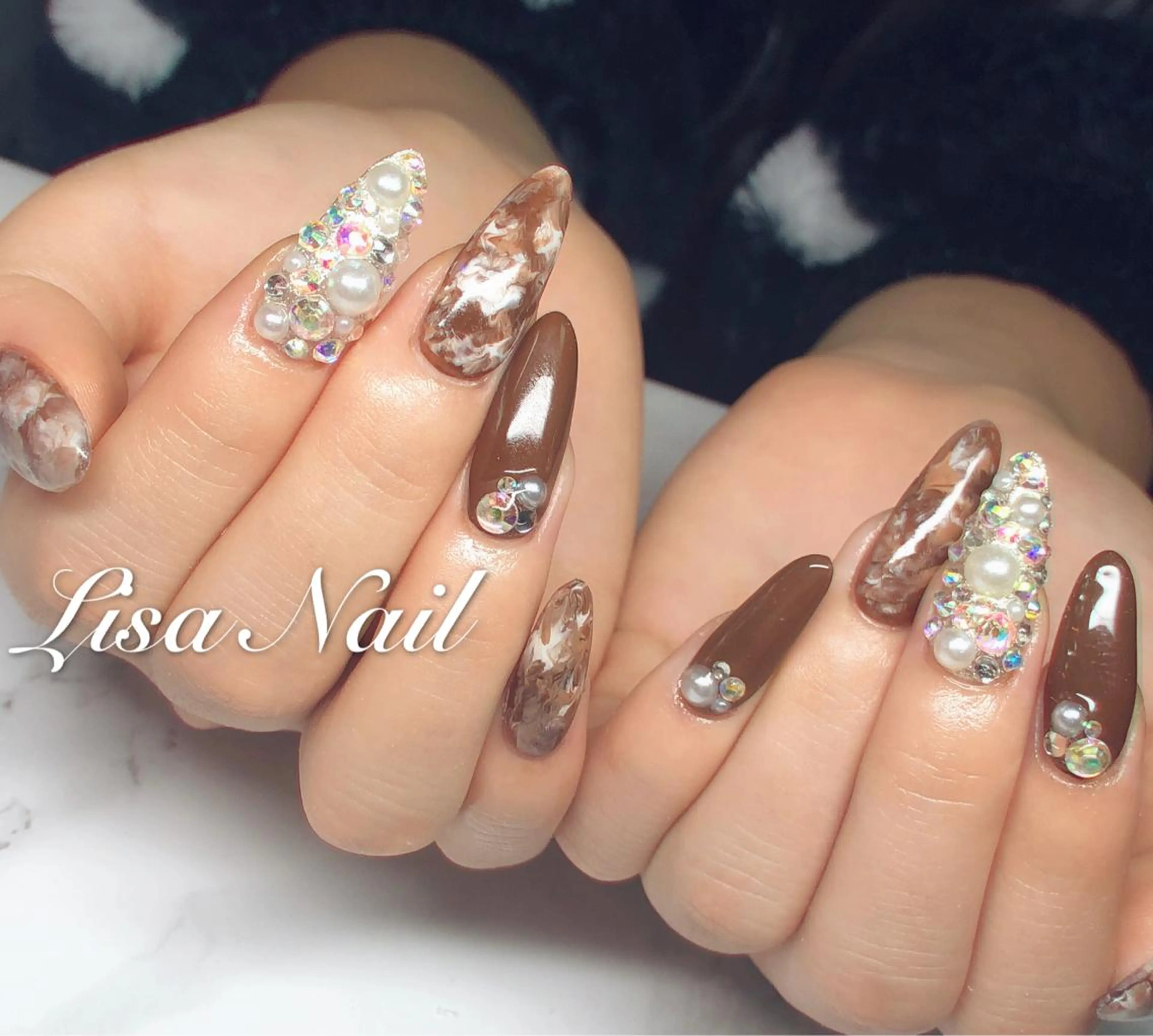 ネイル スカルプネイル ハンドネイル 🎀 RI🎀のネイルデザイン