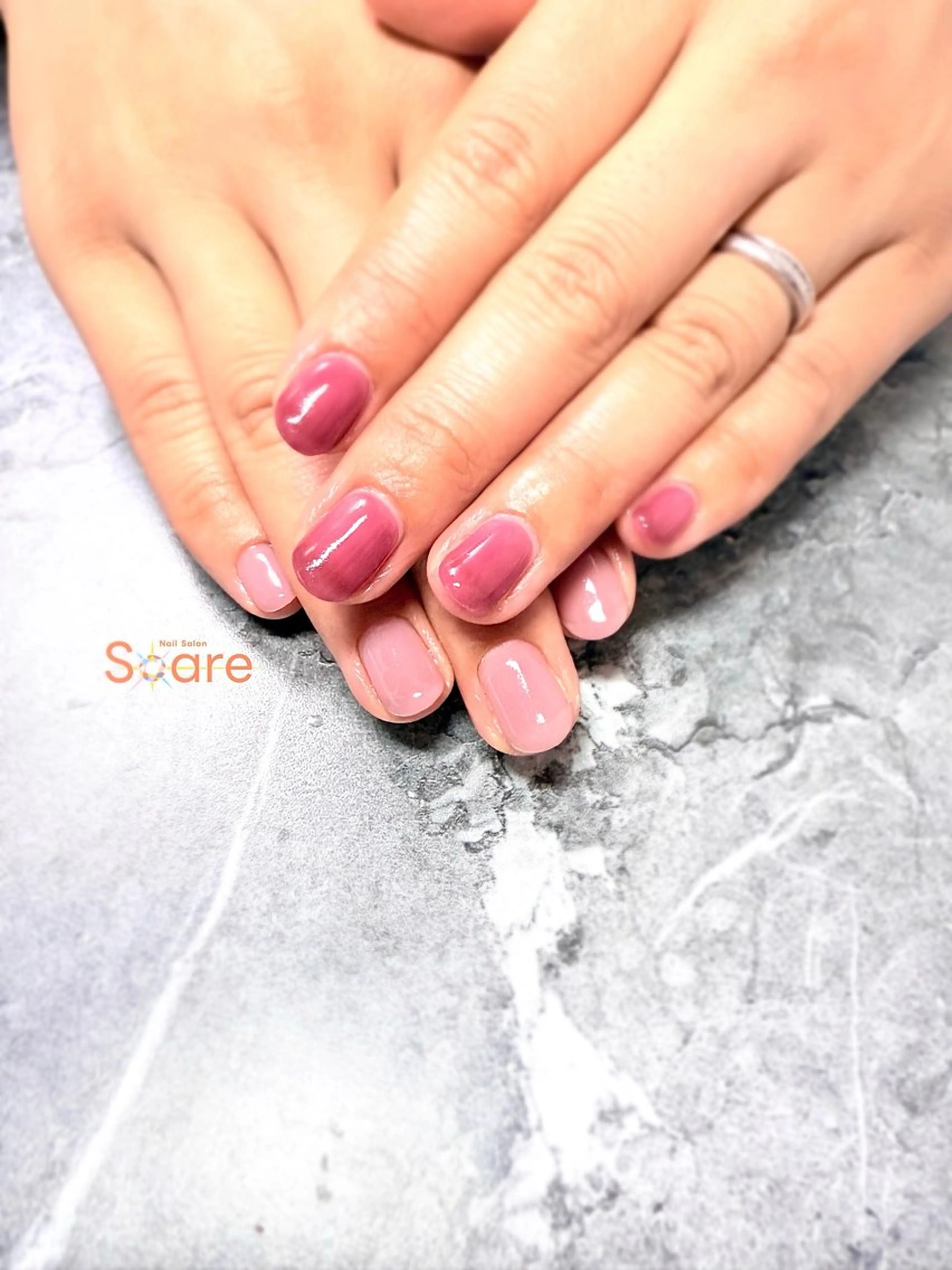 ネイル ワンカラーネイル ピンク ハンドネイル Nail Salon Soare所属・金子 みくのネイルデザイン