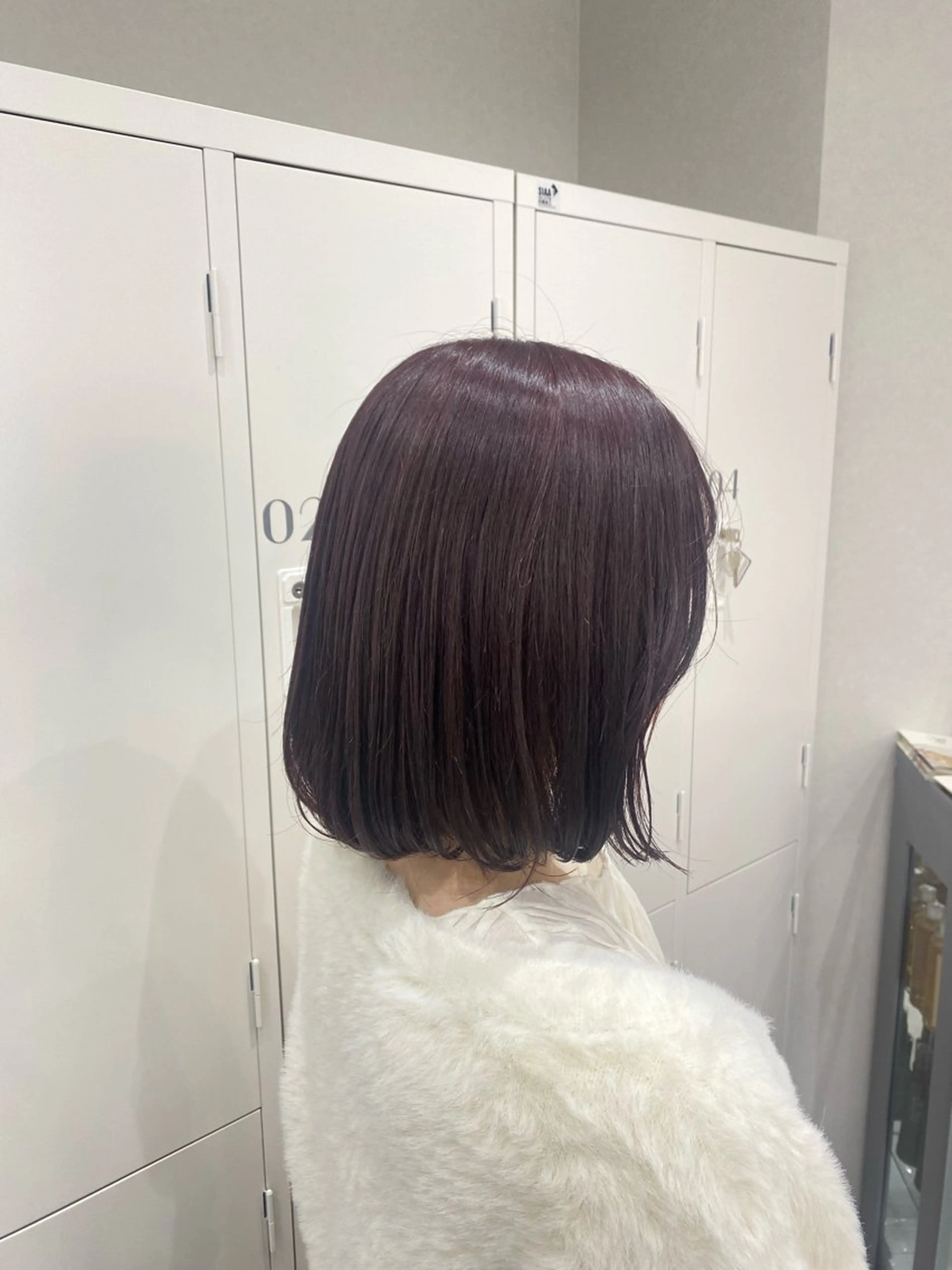 ミディアム カラー ヘアアレンジ ラベンダーカラー ラベンダーピンク ピンクカラー ヘアカラー ボブ /ニュアンス/ satomi🧸💖のヘアスタイル