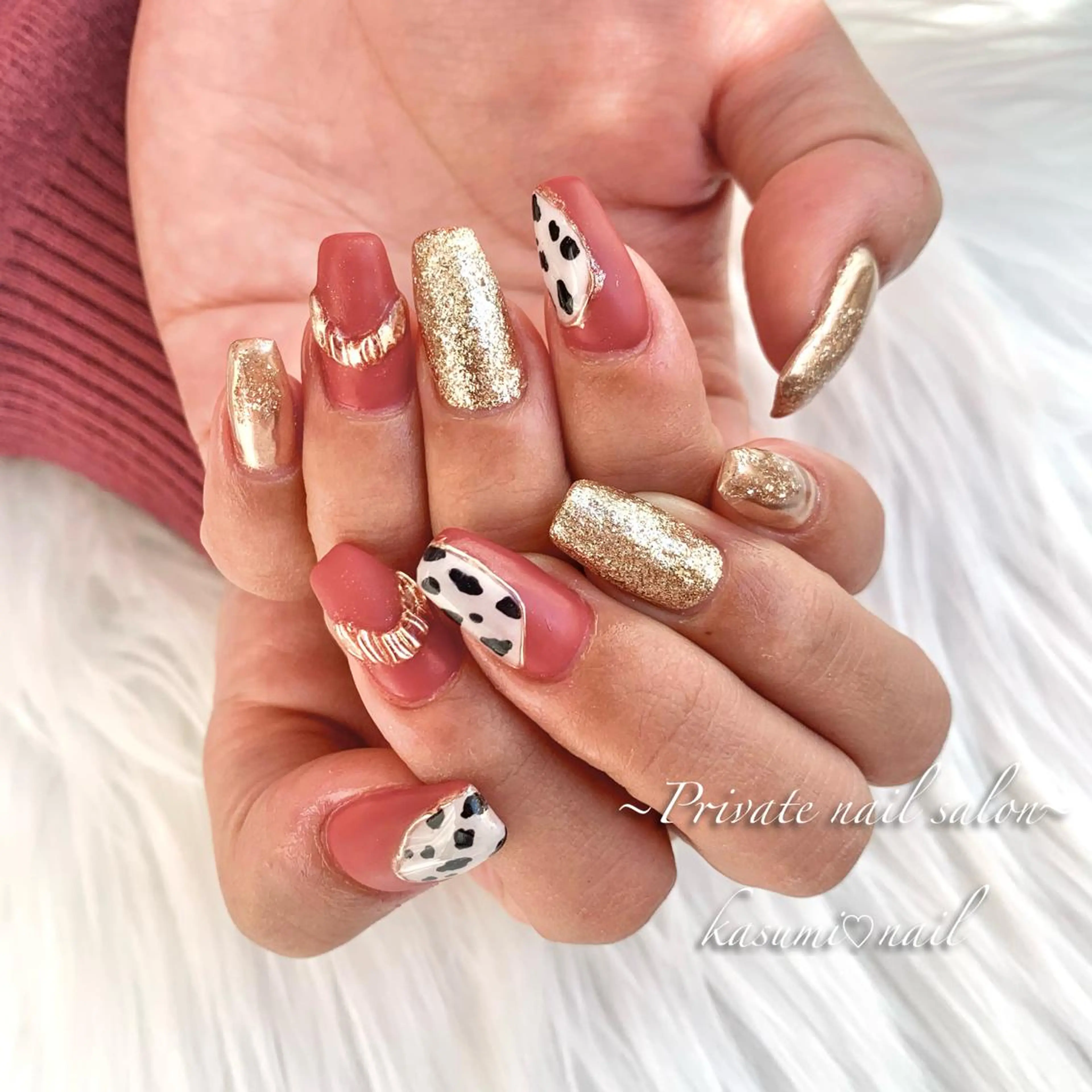 ネイル アートネイル ラメ(グリッター) マグネットネイル ミラーネイル 持ち込み KASUMI♡ Nailのネイルデザイン