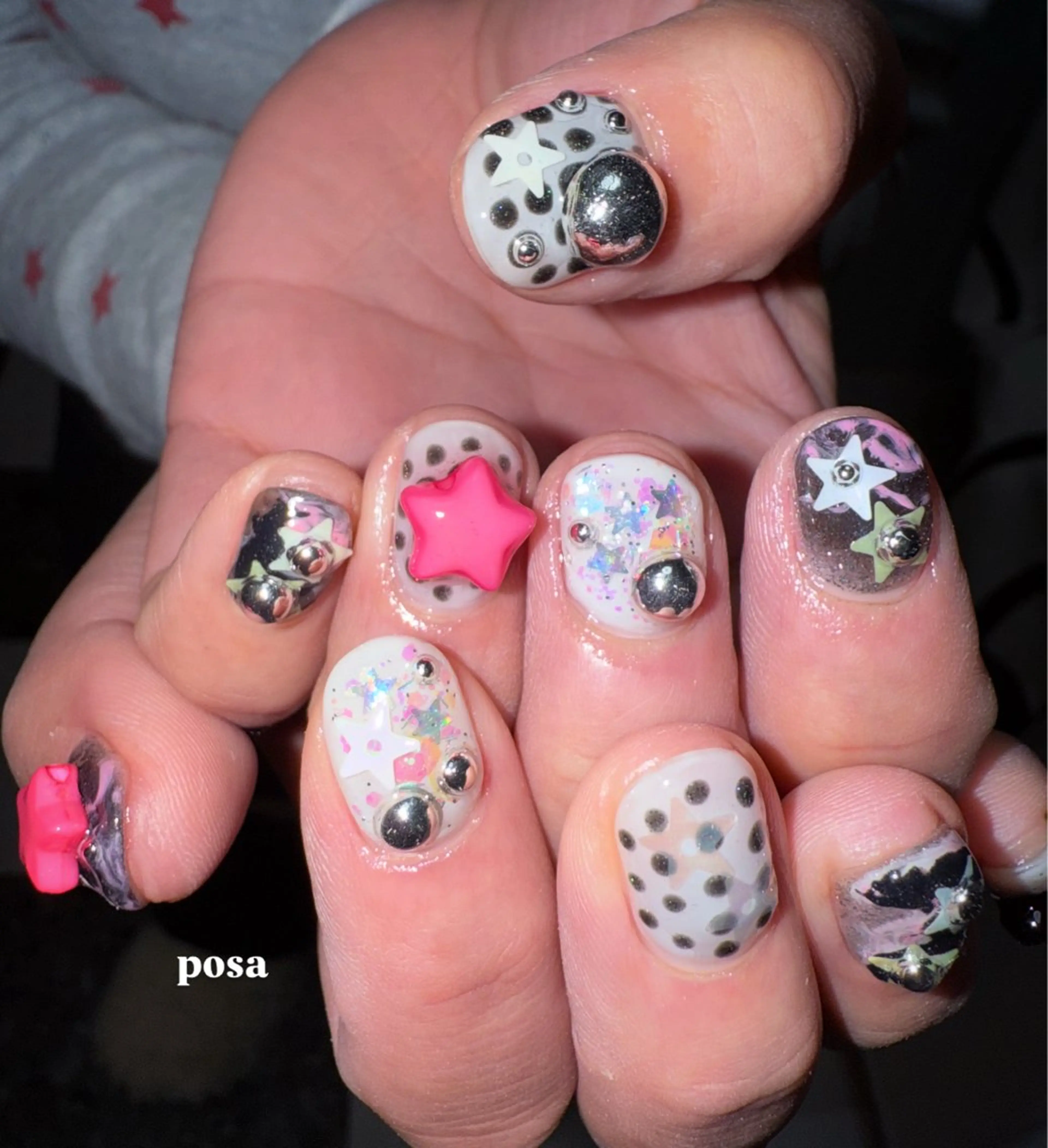 ネイル ドット シンプルネイル ハンドネイル posa nail モエミのネイルデザイン