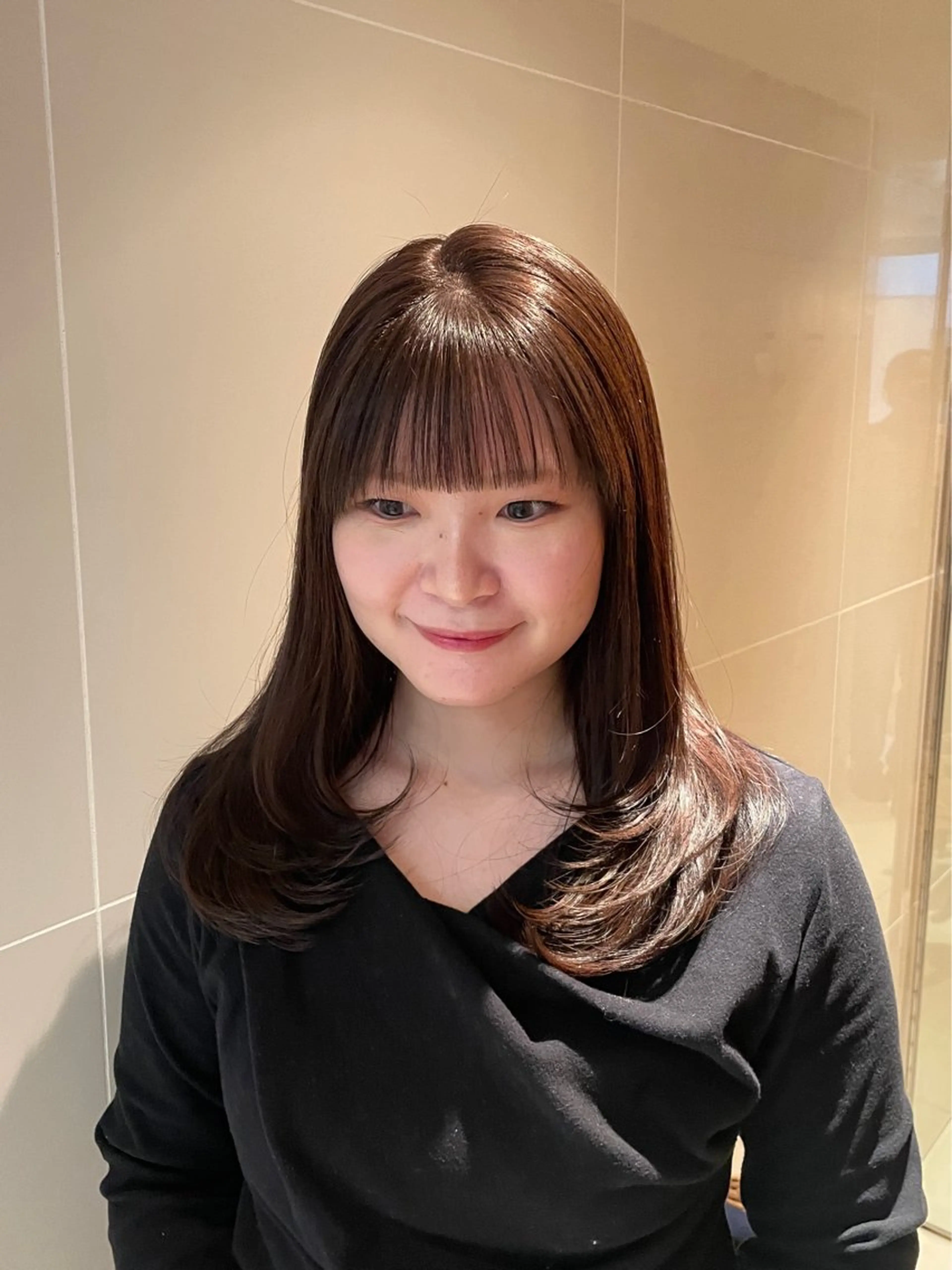 ミディアム カラー 透明感カラー カット ヘアカラー トリートメント 縮毛矯正/レイヤー 🌙児玉光瑠のヘアスタイル