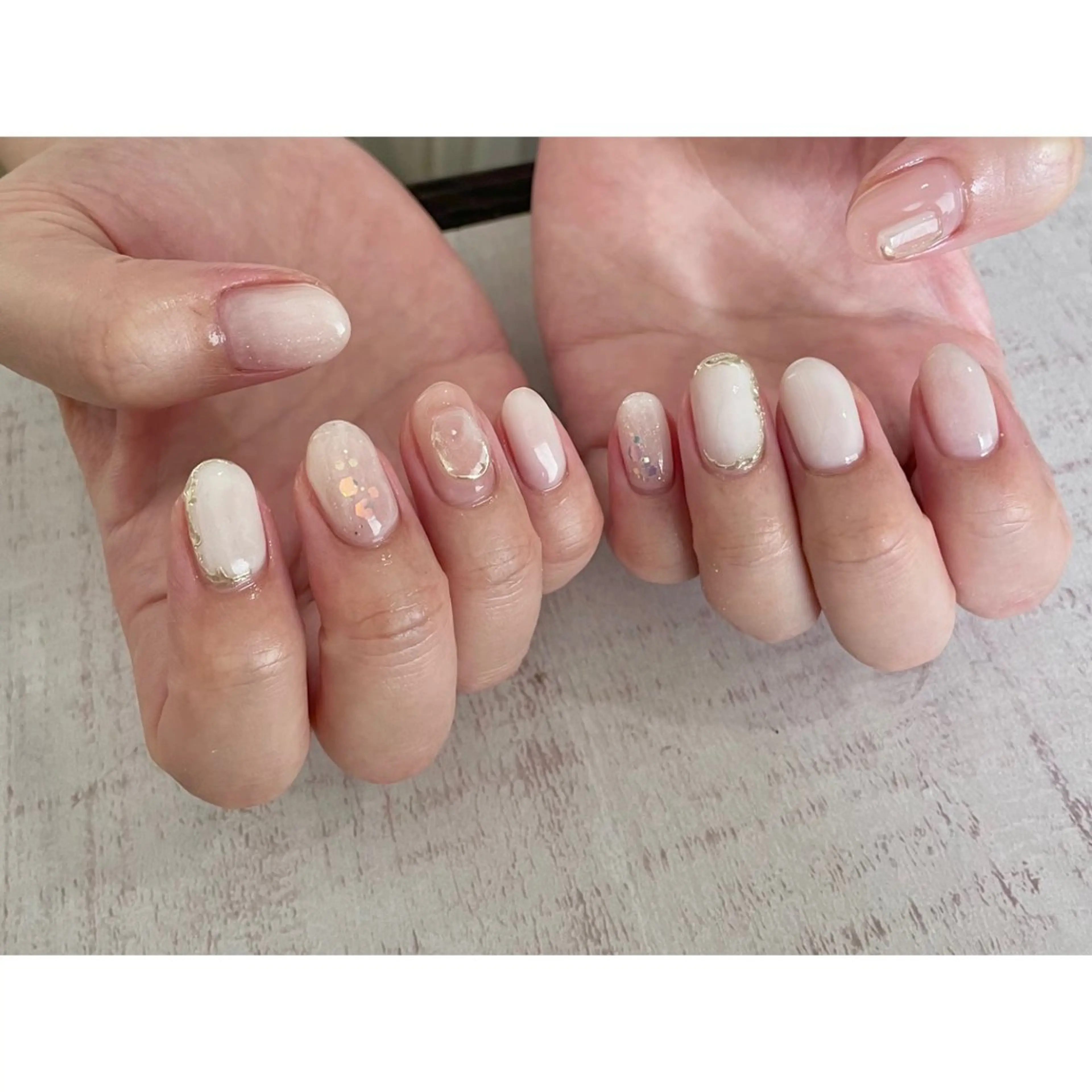 ネイル ニュアンスネイル 𖡼 yumenoのネイルデザイン