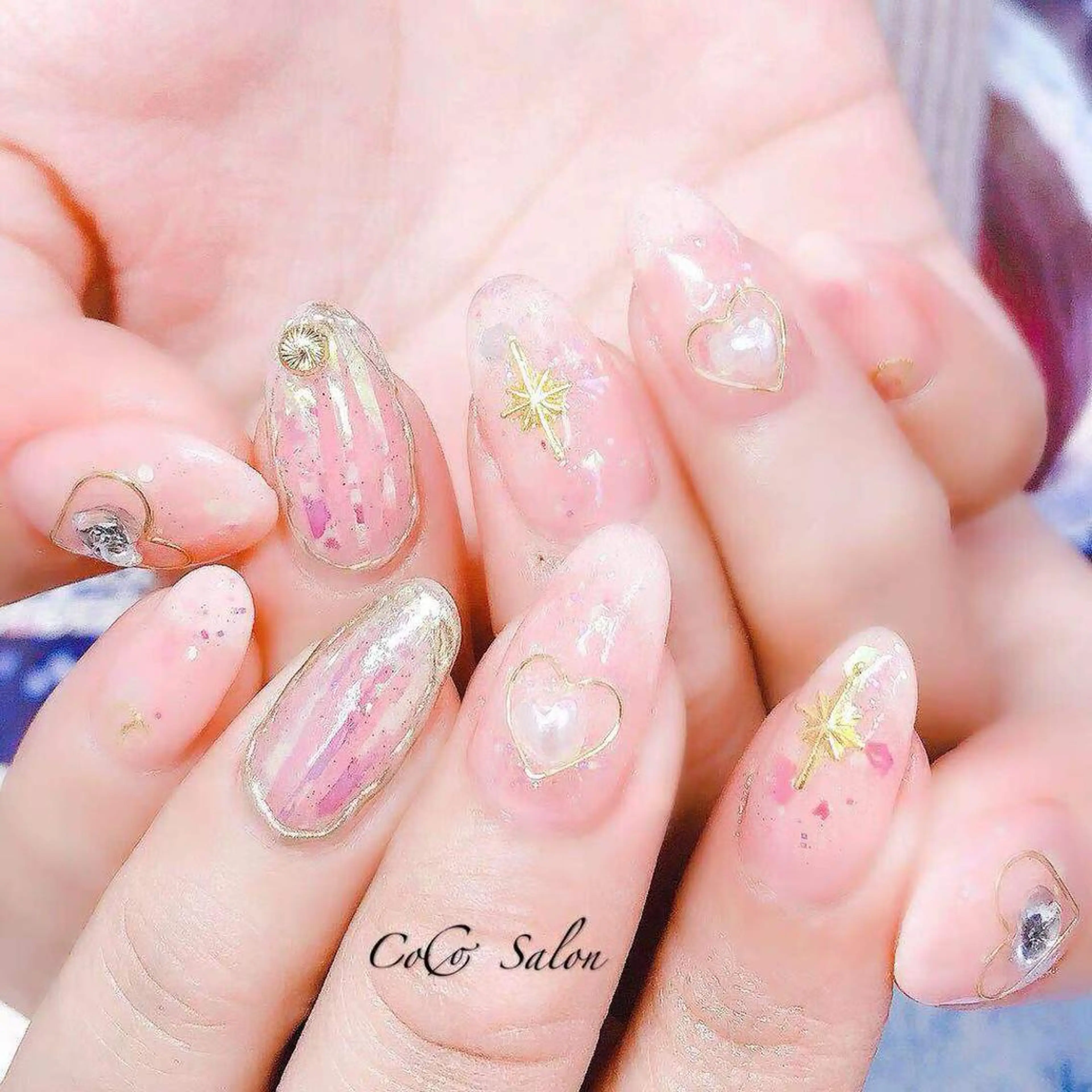 ネイル ハート ピンク バレンタイン CoCoSalon ネイル/まつ毛予約のネイルデザイン