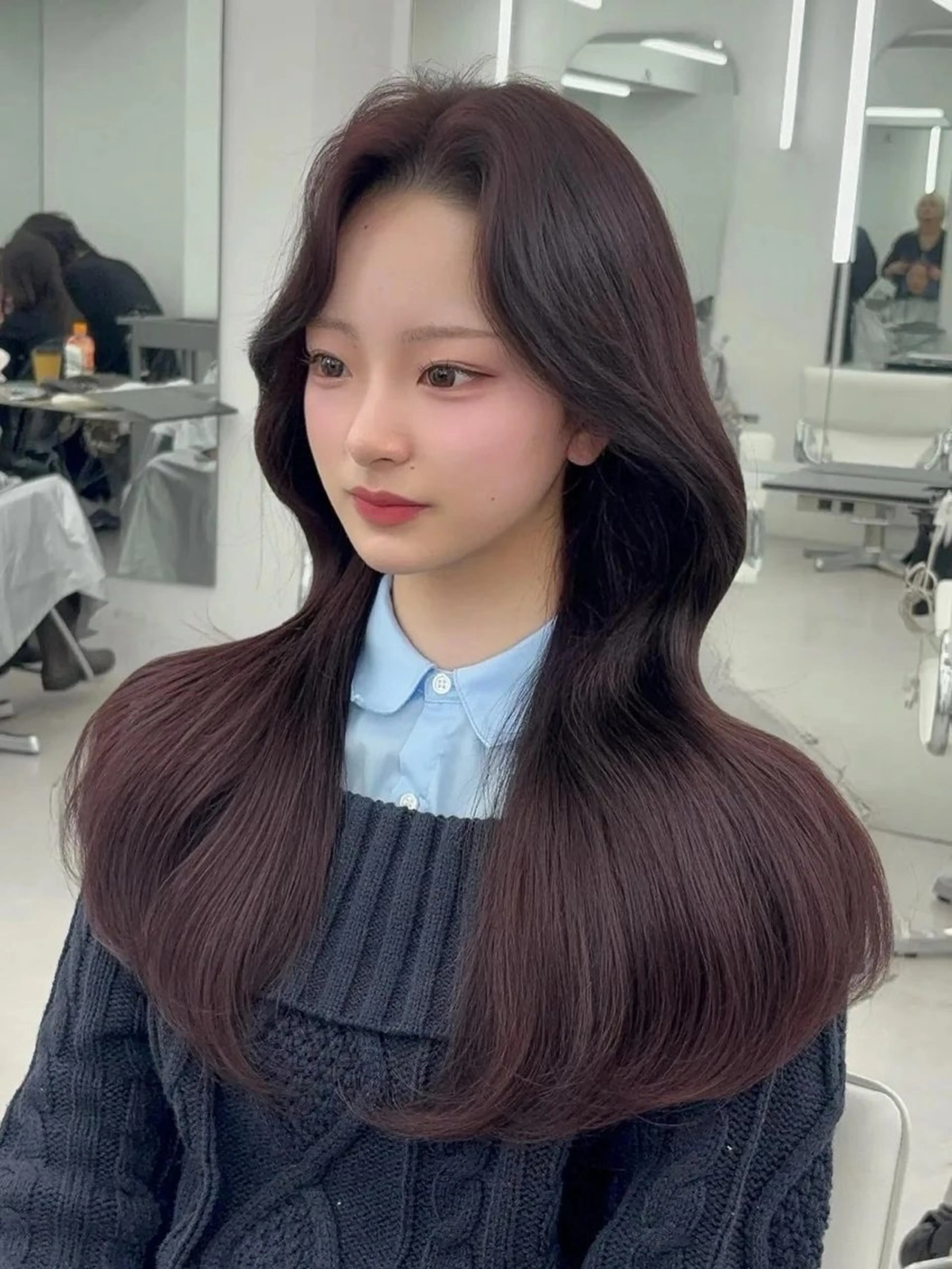 ロング カラー 小顔カット カット ヘアカラー トリートメント 韓国ヘア/レイヤー/ 顔まわり足立遥奈のヘアスタイル