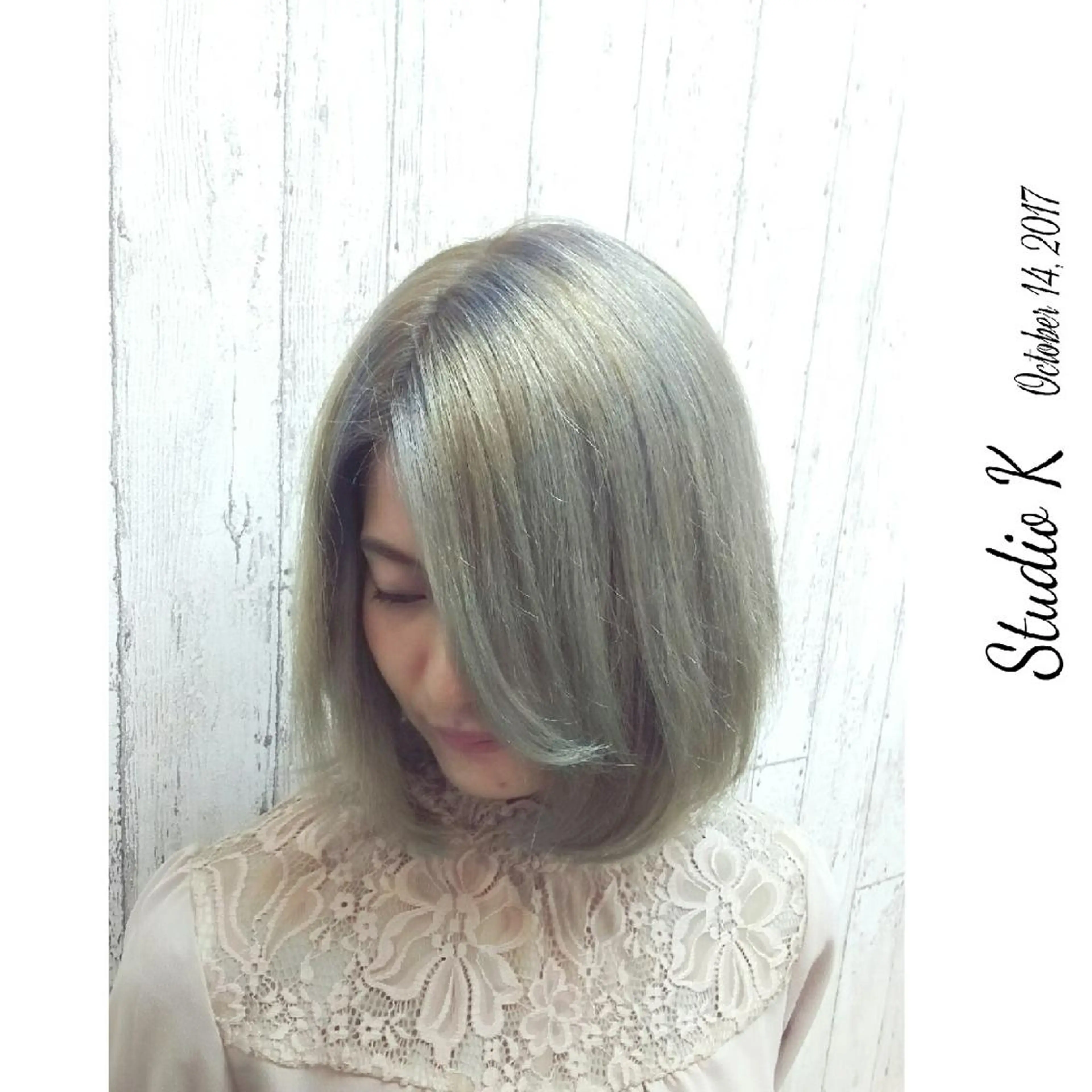 ミディアム カラー パーマ 井上 栄治のヘアスタイル