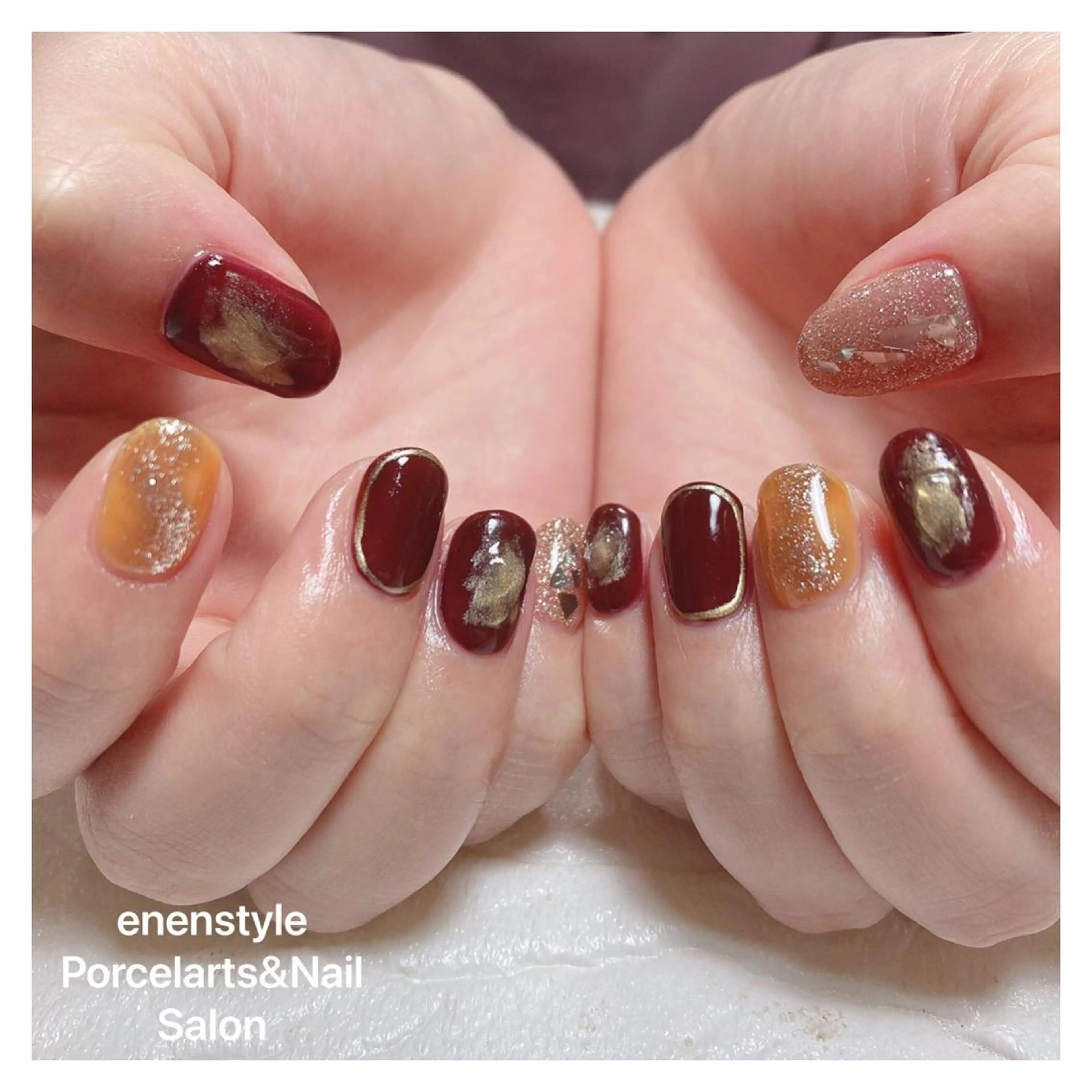 ミディアム ネイル ハンドネイル 👑enen style👑のネイルデザイン