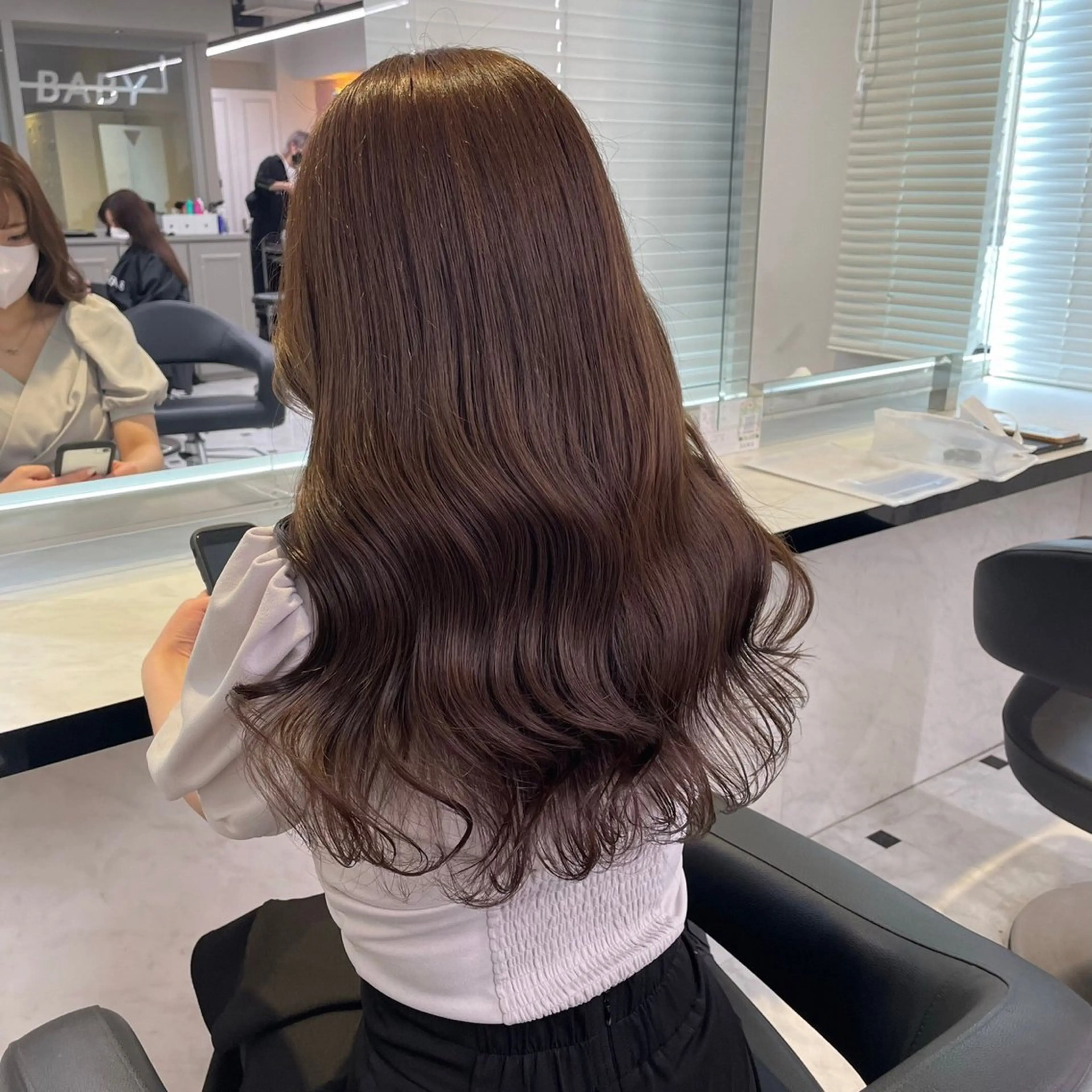 ロング カラー ヘアアレンジ 韓国レイヤー&ピンク 艶髪🩶maikoのヘアスタイル