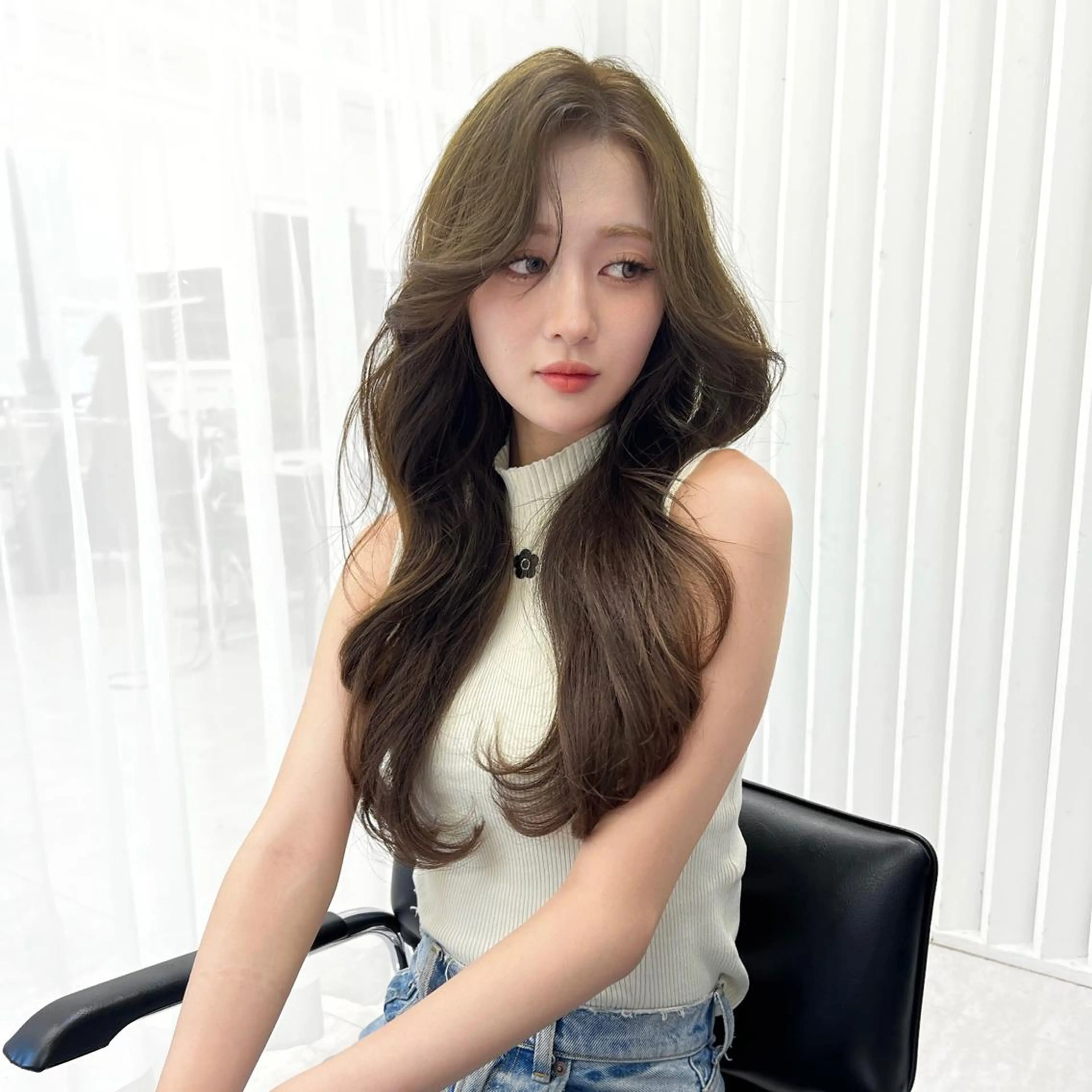 ロング カラー 韓国ヘア♡ 顔まわりカットayaのヘアスタイル