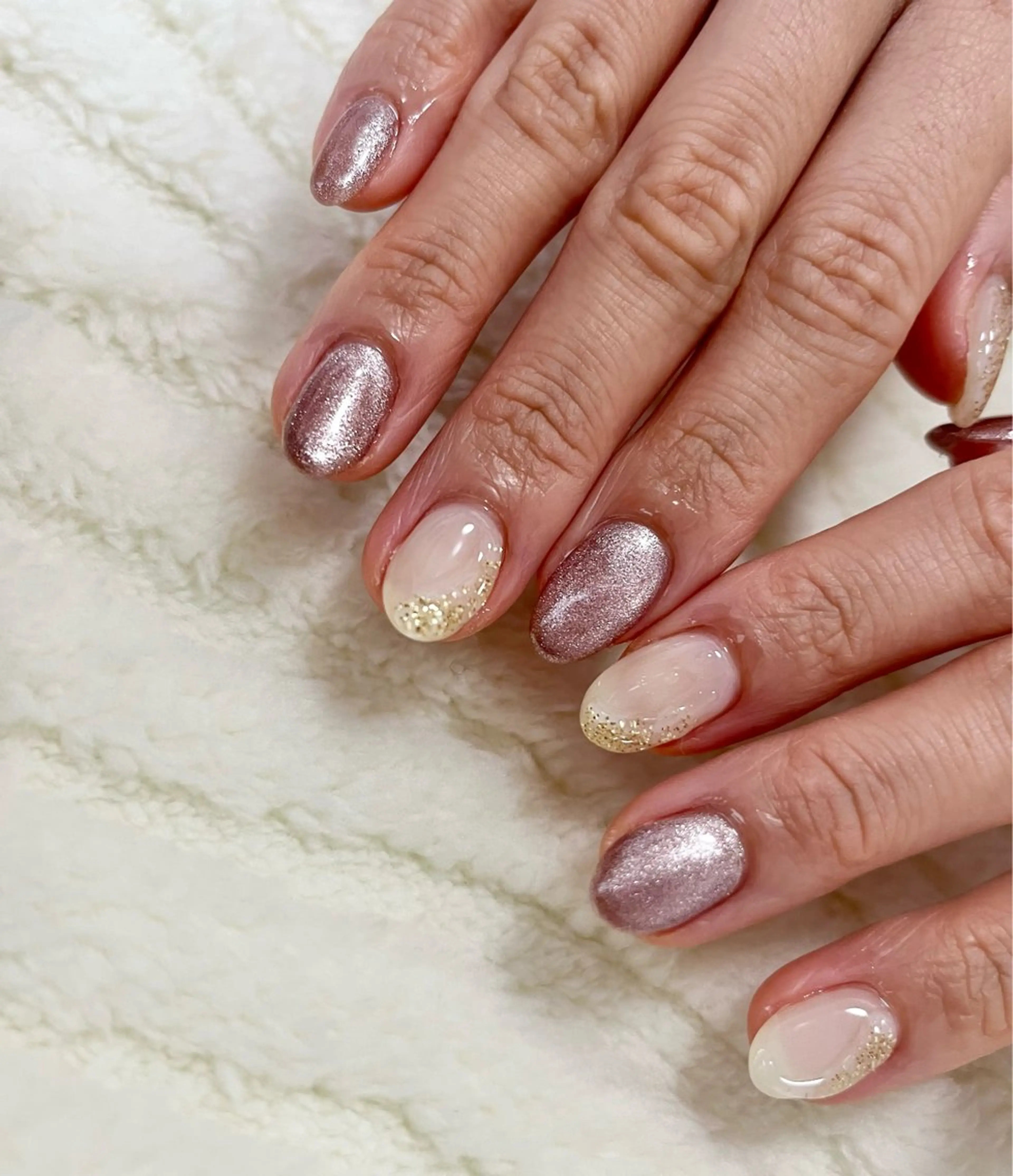 ネイル マグネットネイル ニュアンスネイル シンプルネイル ハンドネイル わたなべ さやかのネイルデザイン