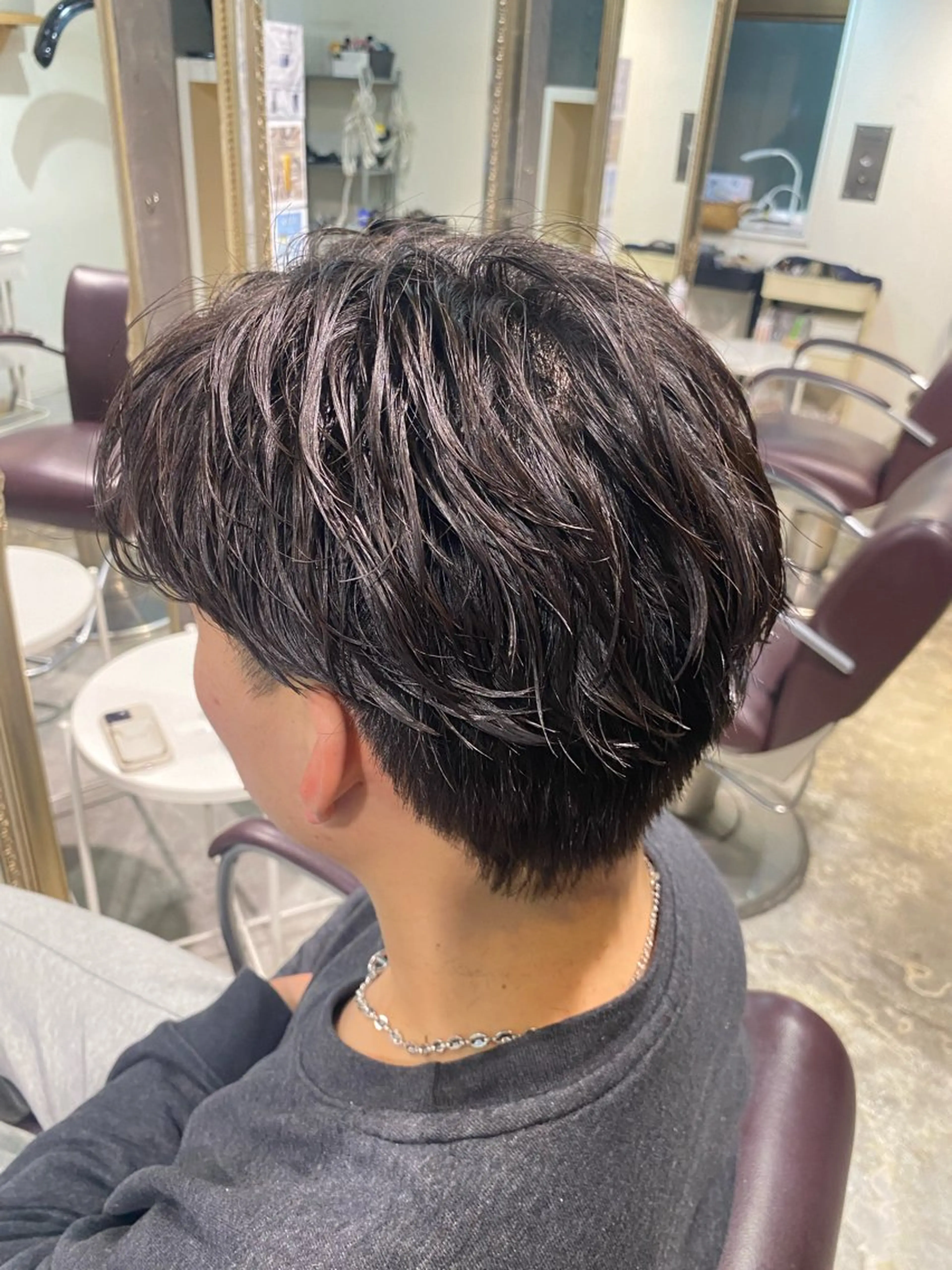 ショート パーマ メンズ フェザーパーマ メンズパーマ カット パーマ パーマ特化/フェザー パーマシャドウ/真生のヘアスタイル