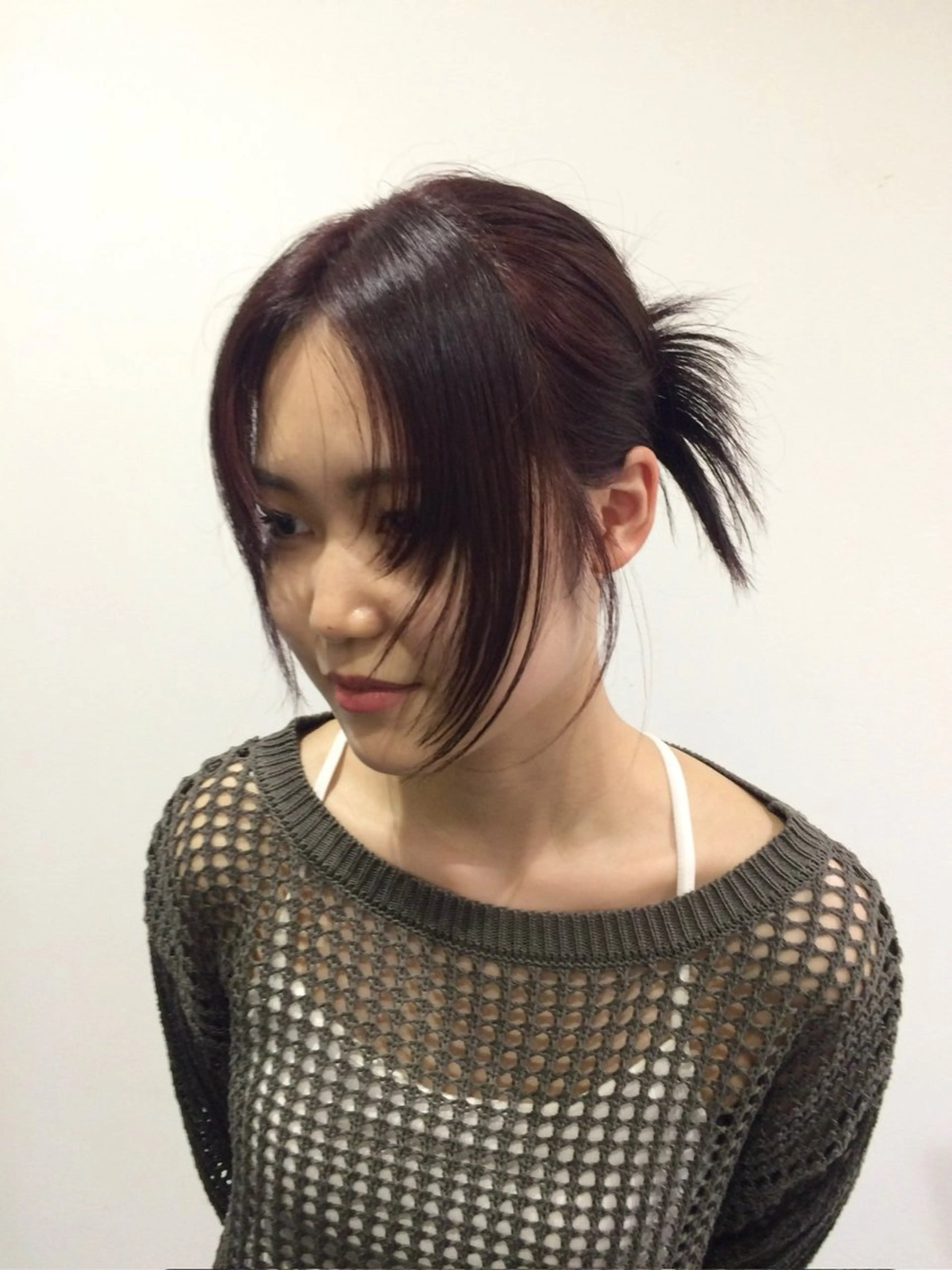 カラー ヘアアレンジ ボルドーカラー 大久保 桃夏のヘアスタイル