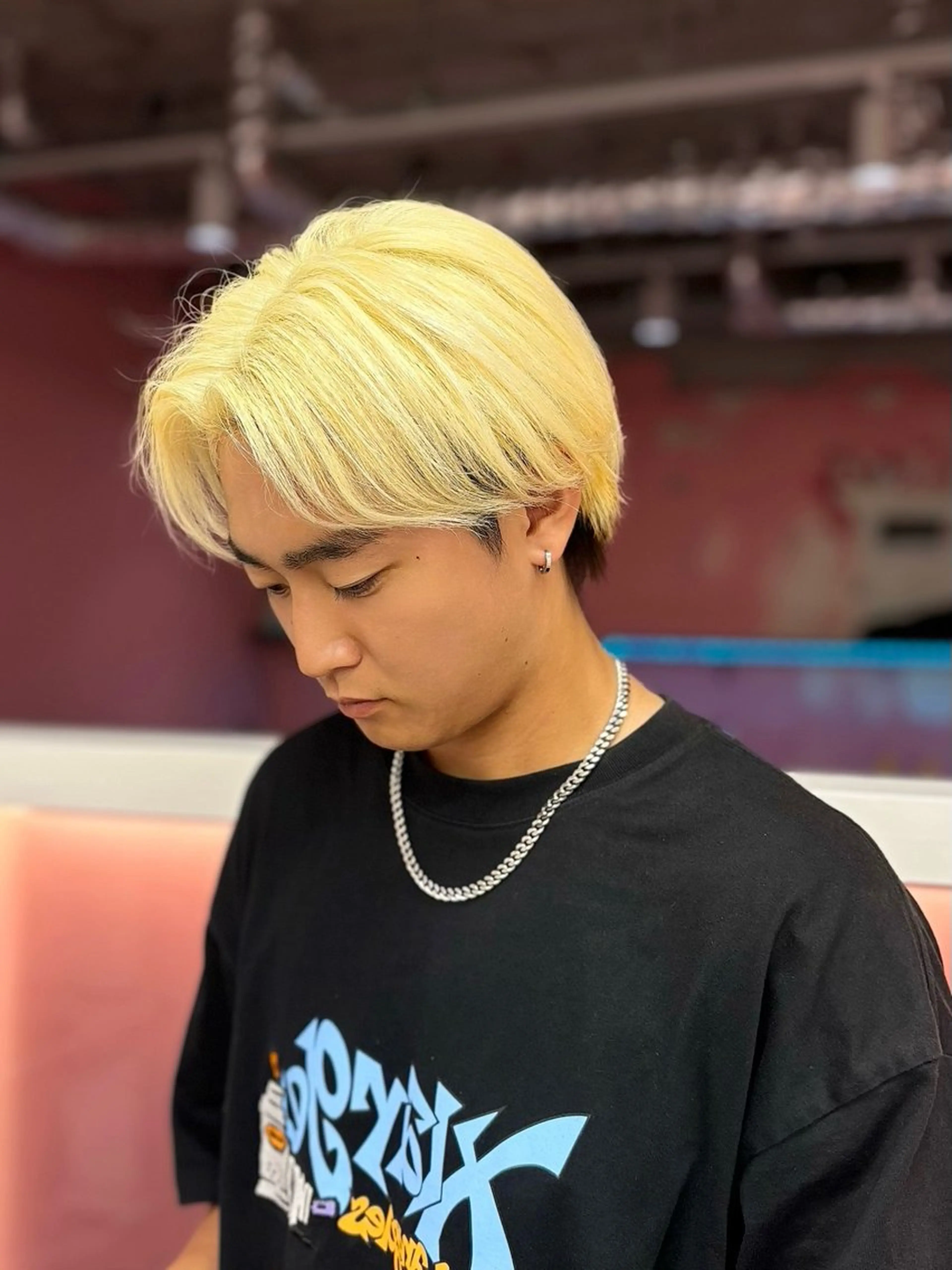 ショート カラー メンズ 田中麻鈴/ハイトーン /ミルクティーのヘアスタイル