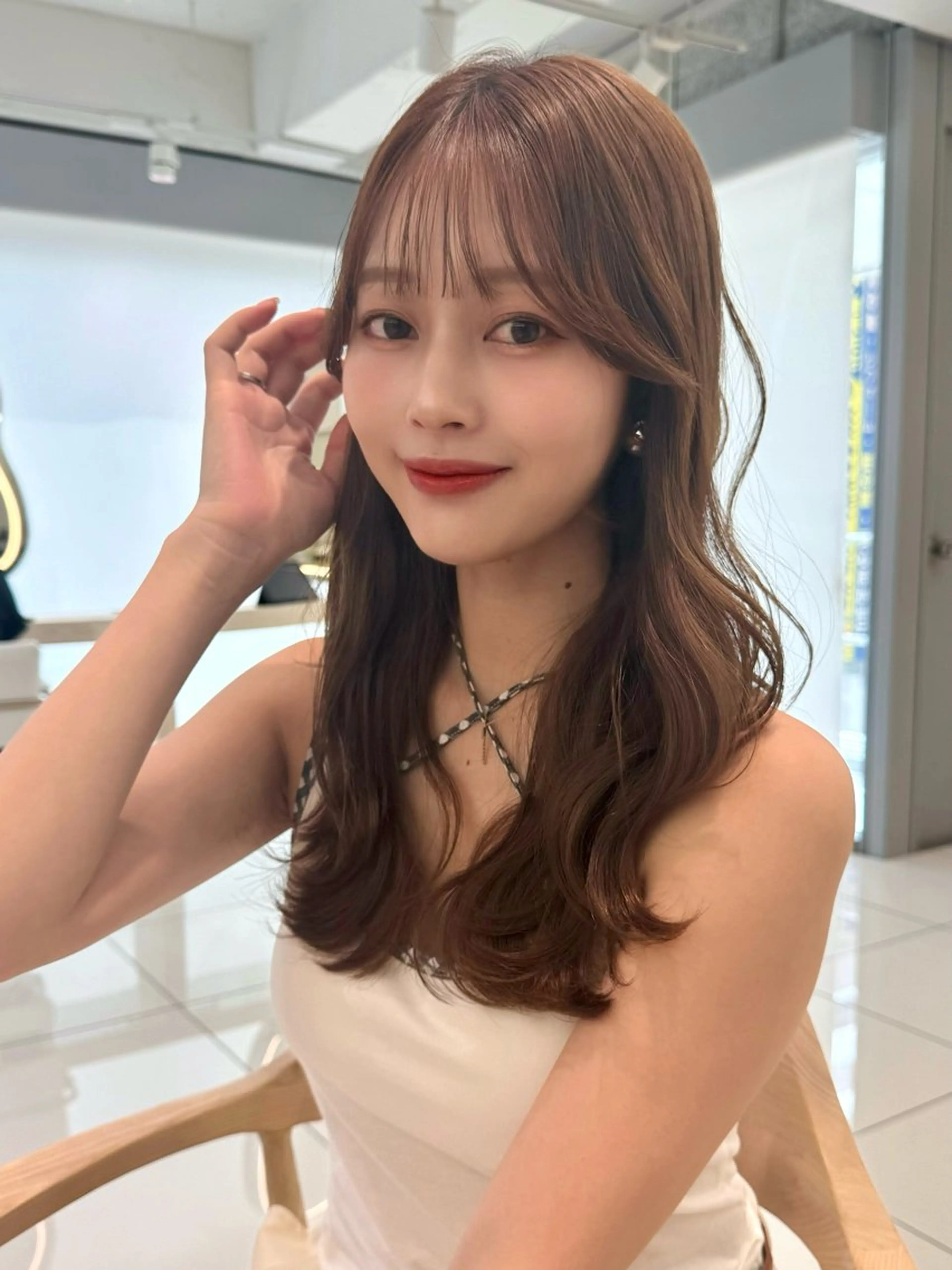 セミロング 顔周り🇰🇷韓国 レイヤー/いづみ💞のヘアスタイル