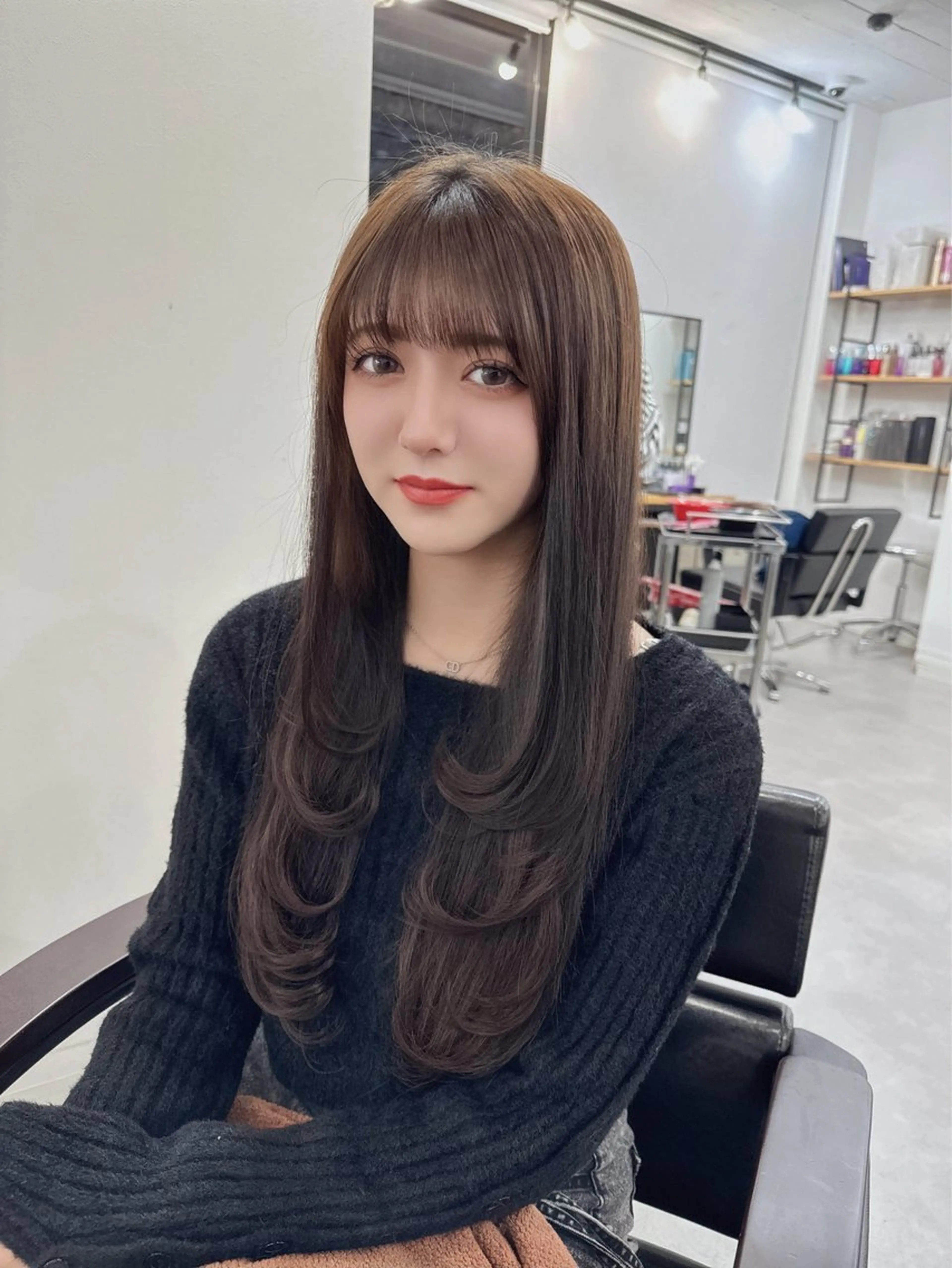 ロング kiti SAKAE所属・のり/顔まわり/韓国 /レイヤーカットのヘアスタイル