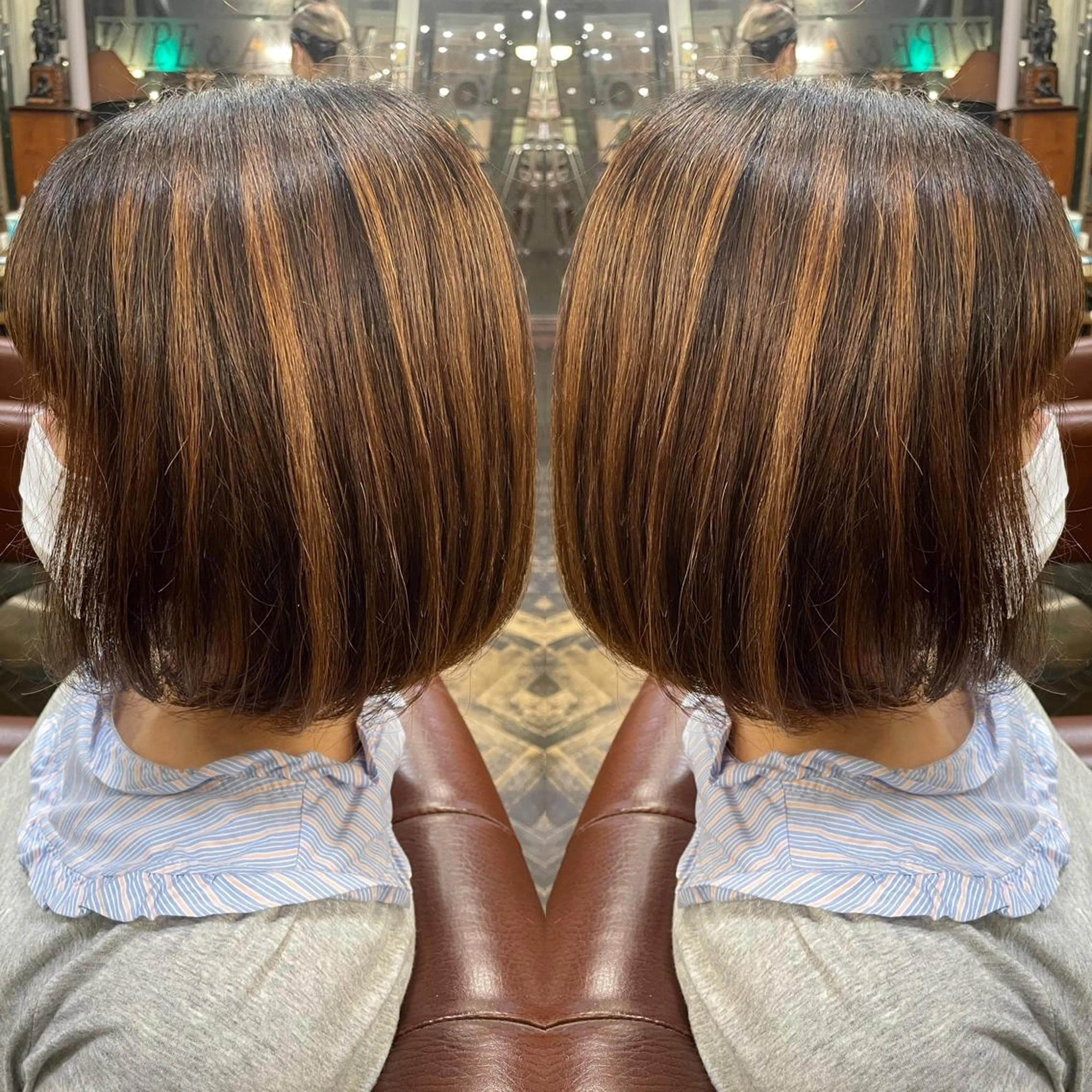 ミディアム ボブ トリートメント 👑派手髪/カット 👑ANRYのヘアスタイル