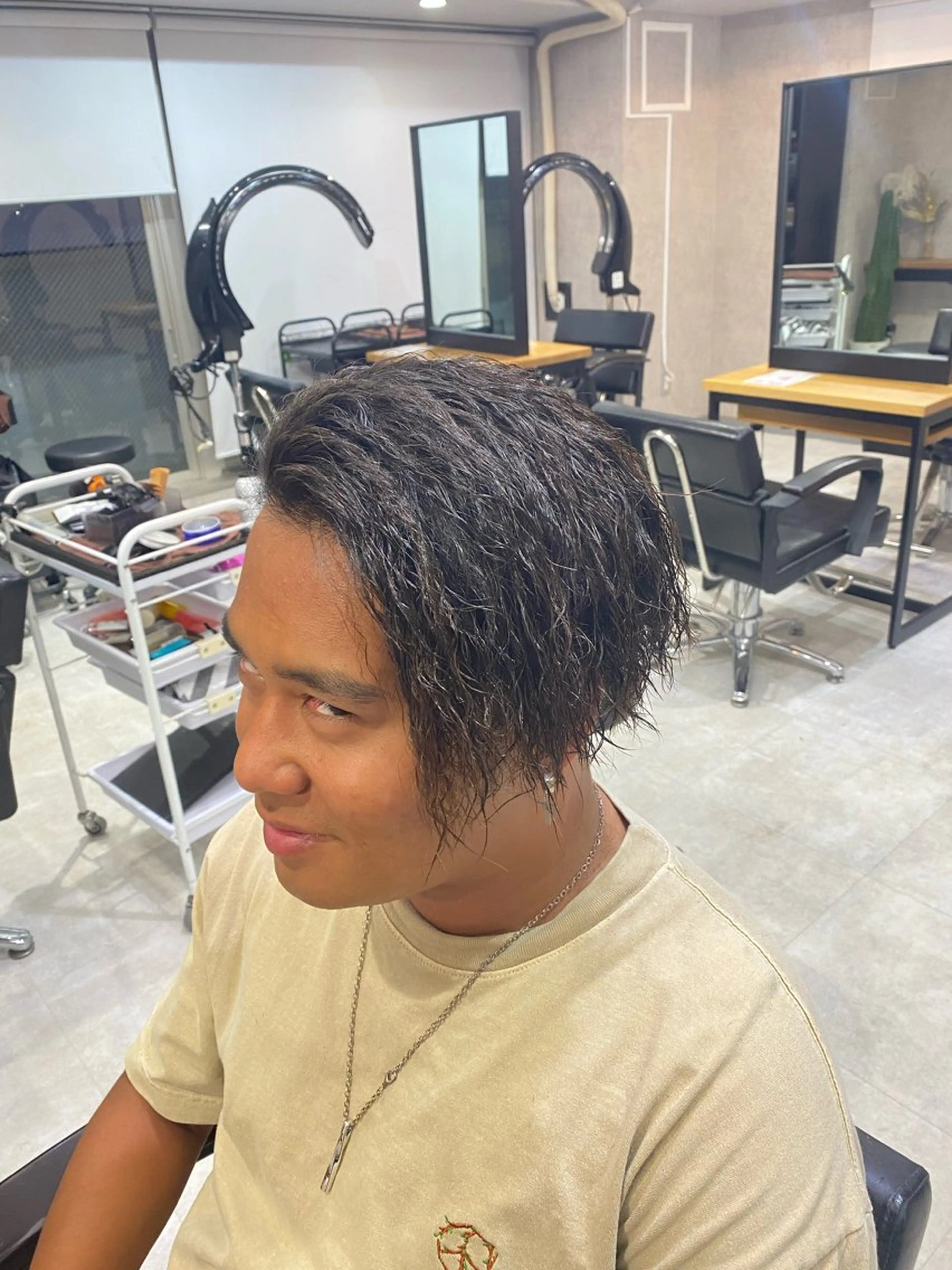 ミディアム パーマ メンズ カット パーマ 🐉『メンズ美容師』 吉田龍星🐉のヘアスタイル