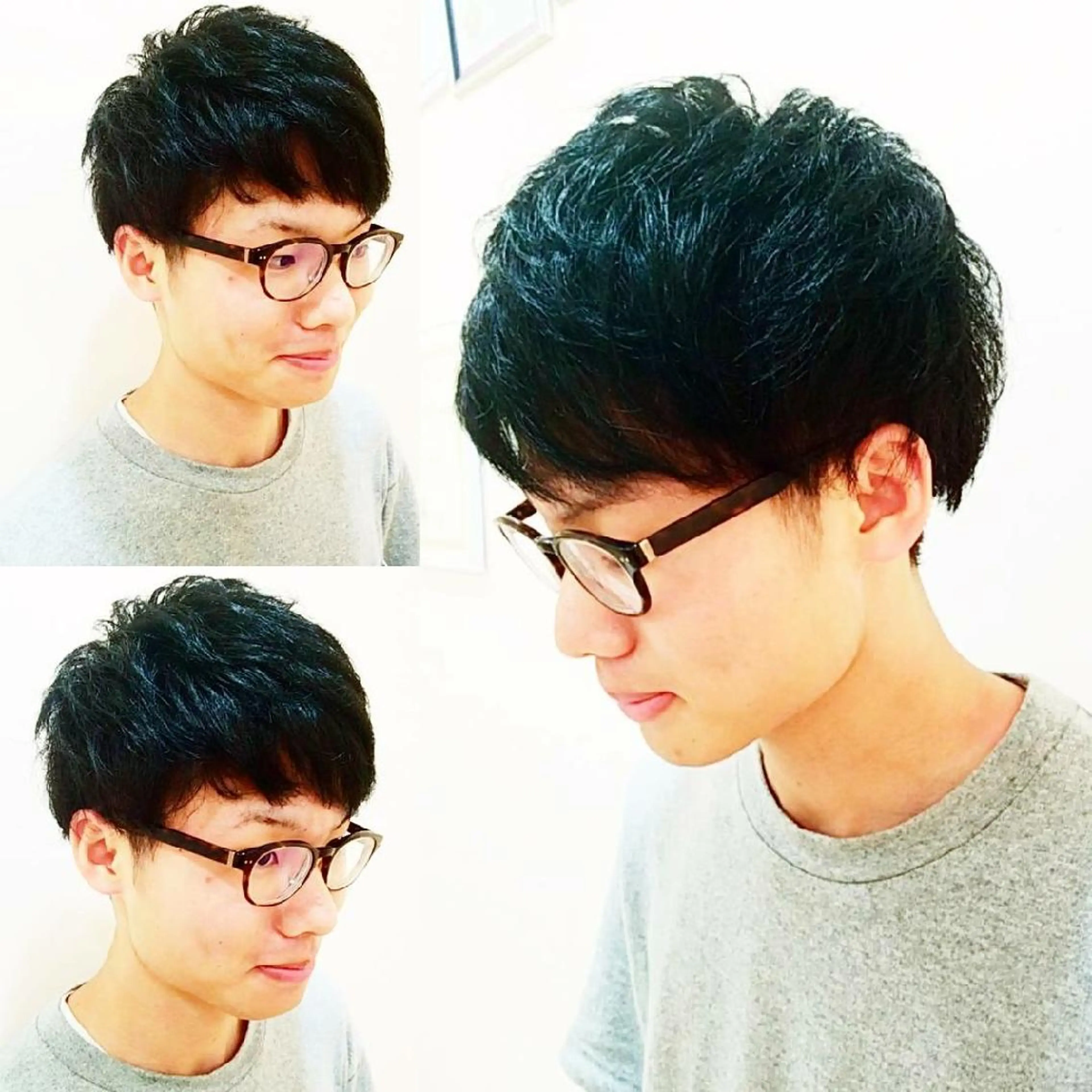 メンズ ショート カラー 黒髪 ブルーカラー ブルーブラック EMANON名古屋所属・美谷添（ミヤゾエ） まどか大人ヘアサロンのヘアスタイル