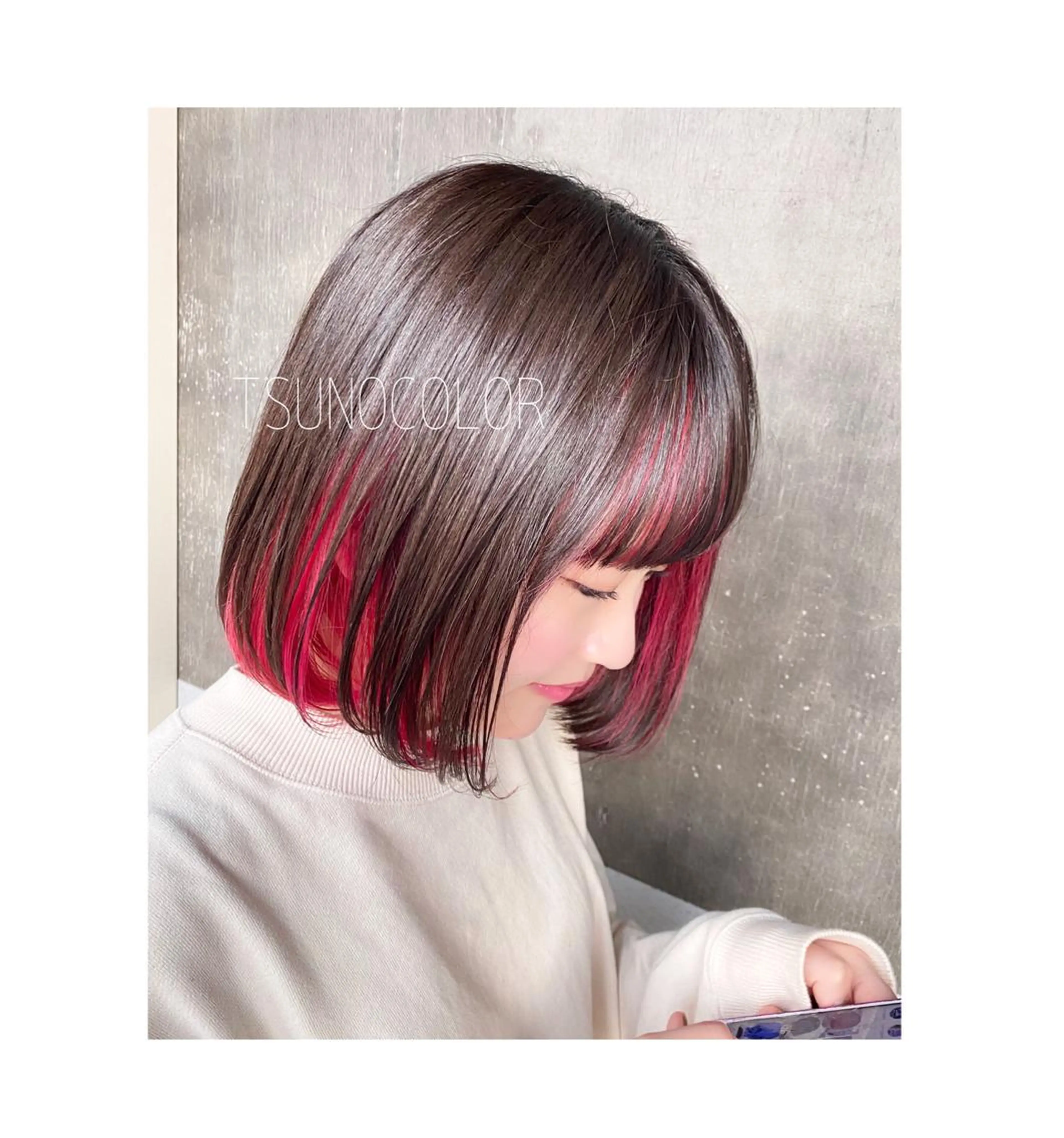 ショート カラー インナーカラー ピンクカラー ヘアカラー GARU-ガル-所属・TSUNO🦖 派手髪/オタク美容師のヘアスタイル