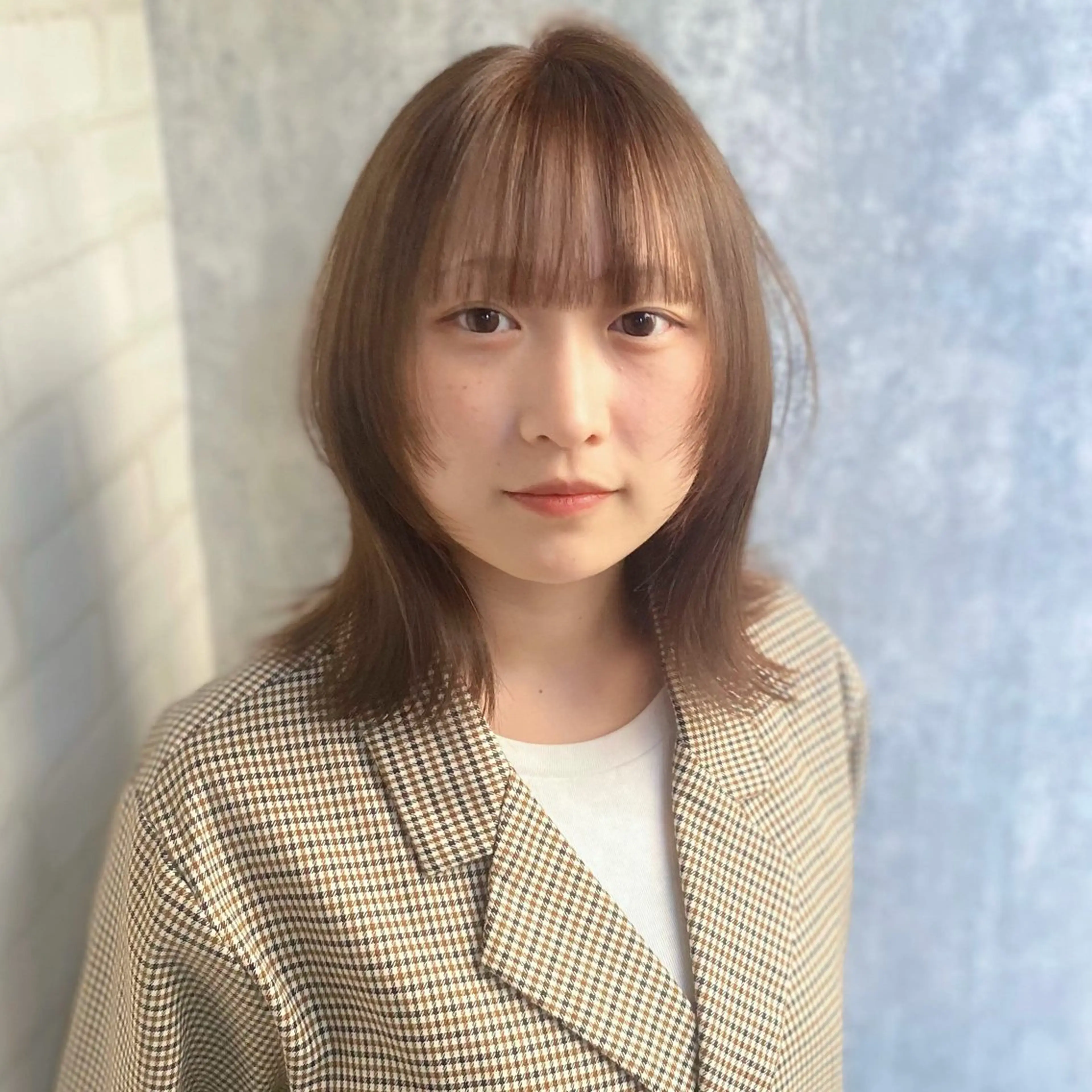 ミディアム カラー 透明感カラー カット ヘアカラー トリートメント shiori/透明感 /顔周り/髪質改善のヘアスタイル