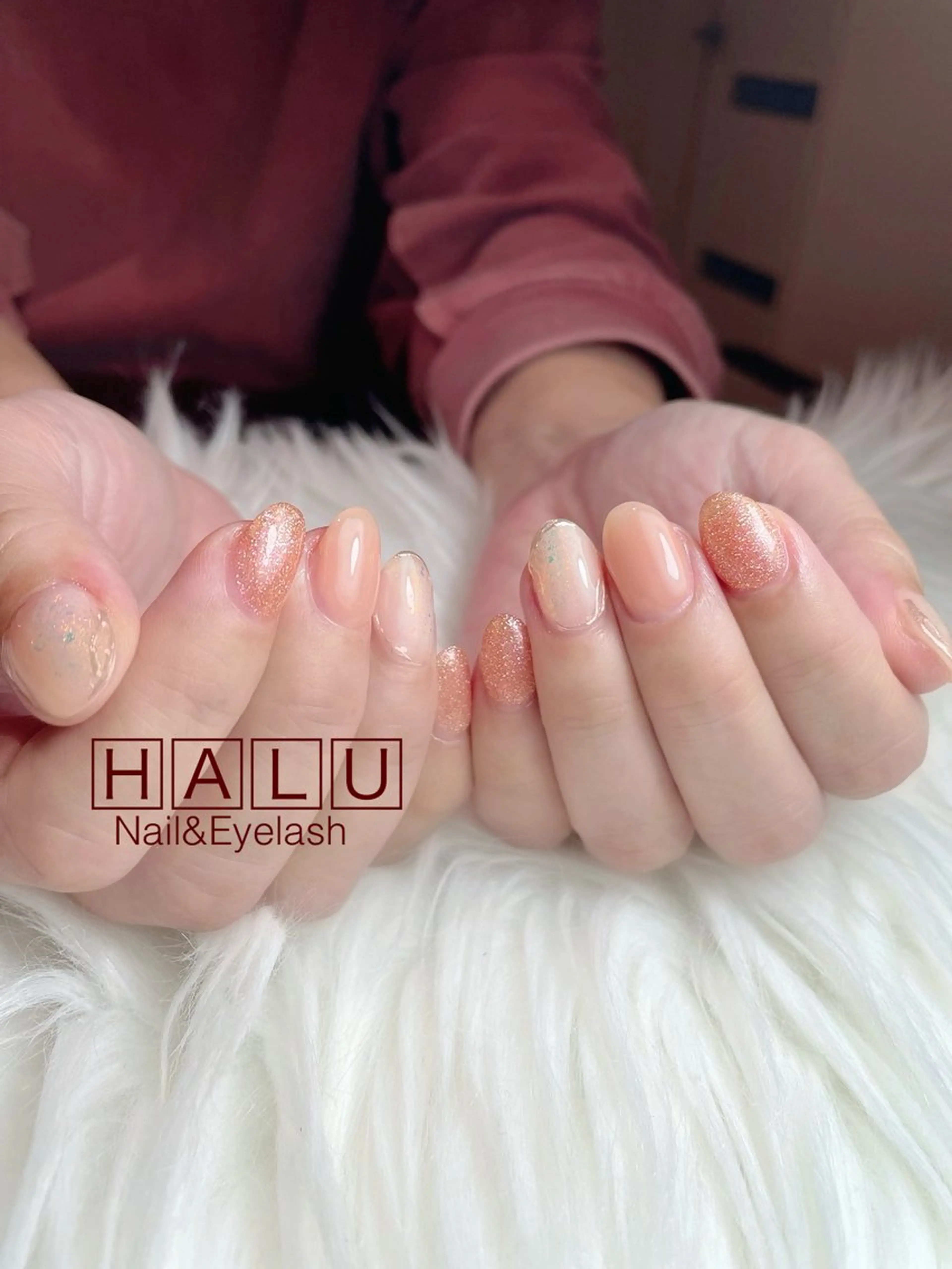 ネイル オレンジ HALU ハルのネイルデザイン