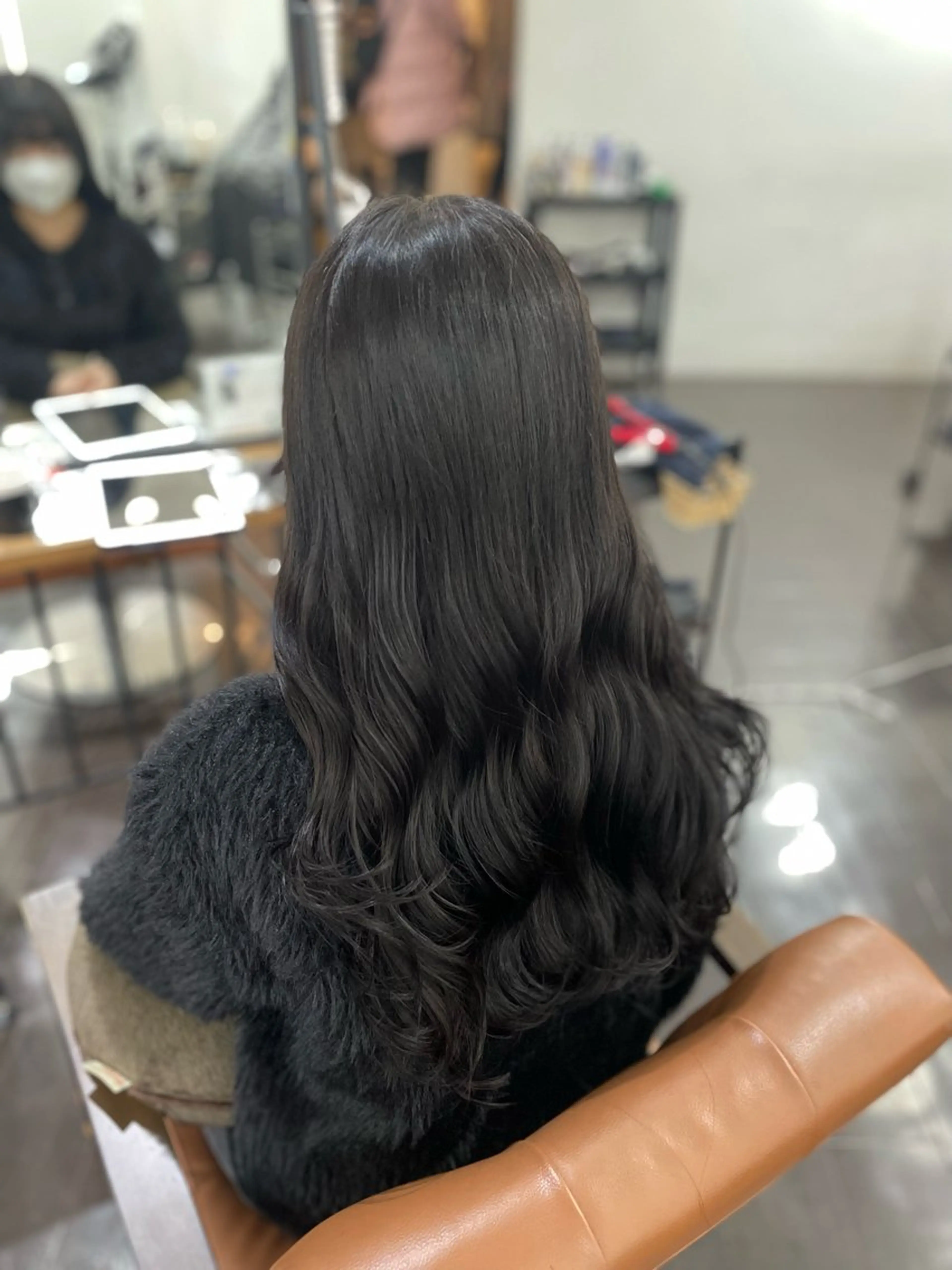 ロング カラー 黒髪 カット ヘアカラー トリートメント 艶・暖色カラー/ メンズ/名駅/ユキハのヘアスタイル