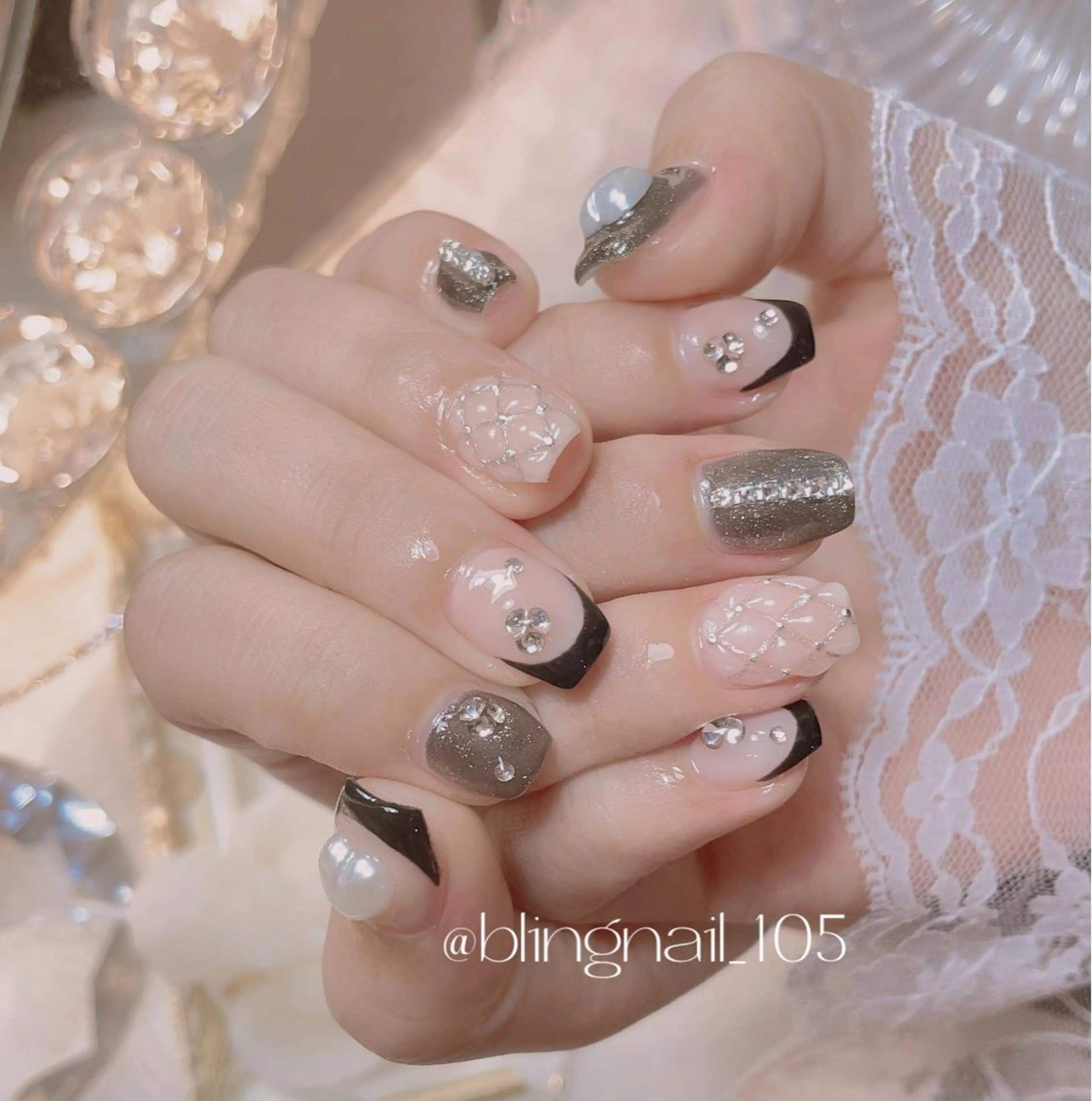 ネイル 23時まで❤︎韓国、 ワンホンネイルのネイルデザイン