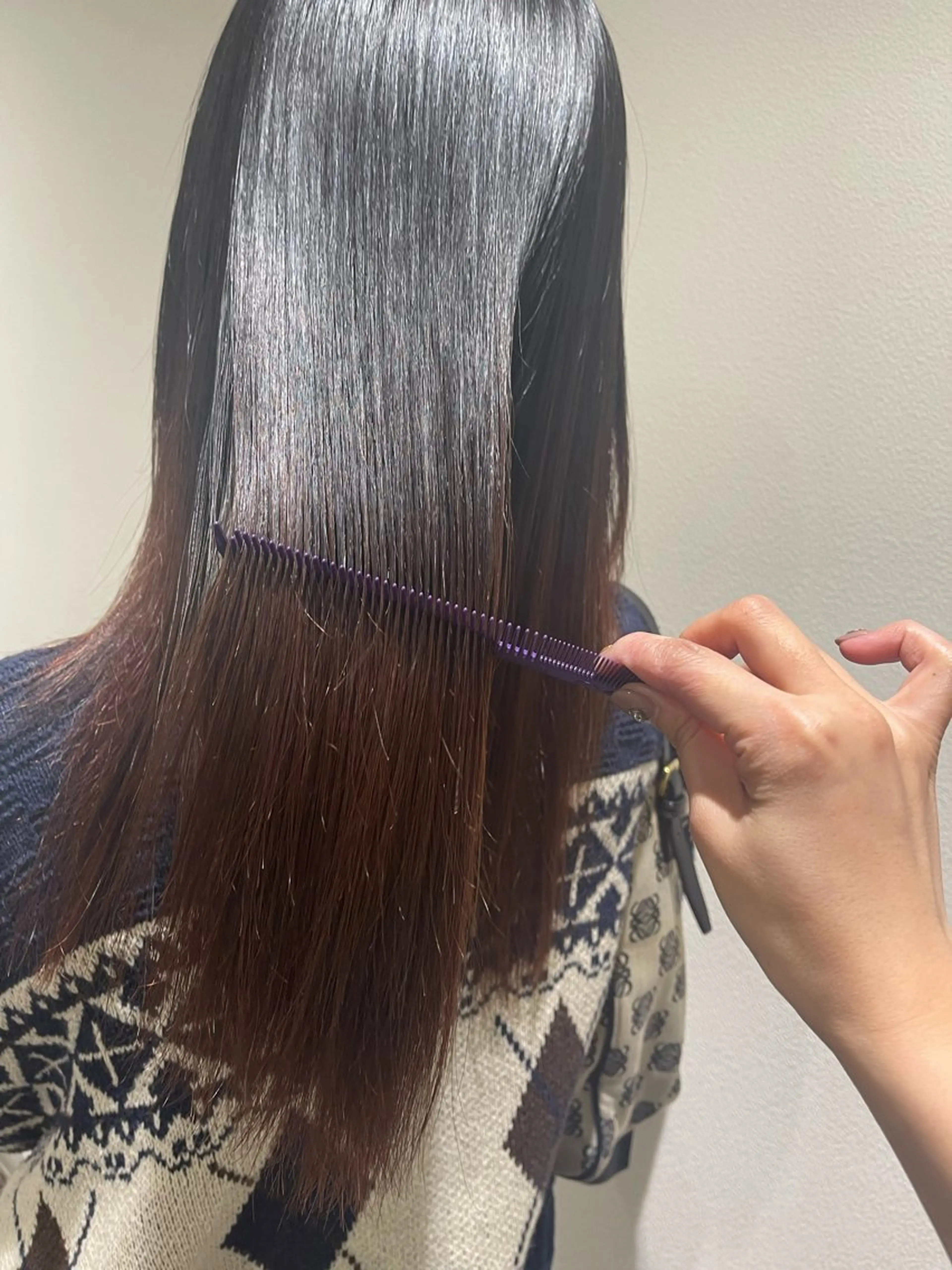 ロング 酸性ストレート カット 縮毛矯正 ACT仙台店所属・lena🎀 透明感カラー/韓国風のヘアスタイル