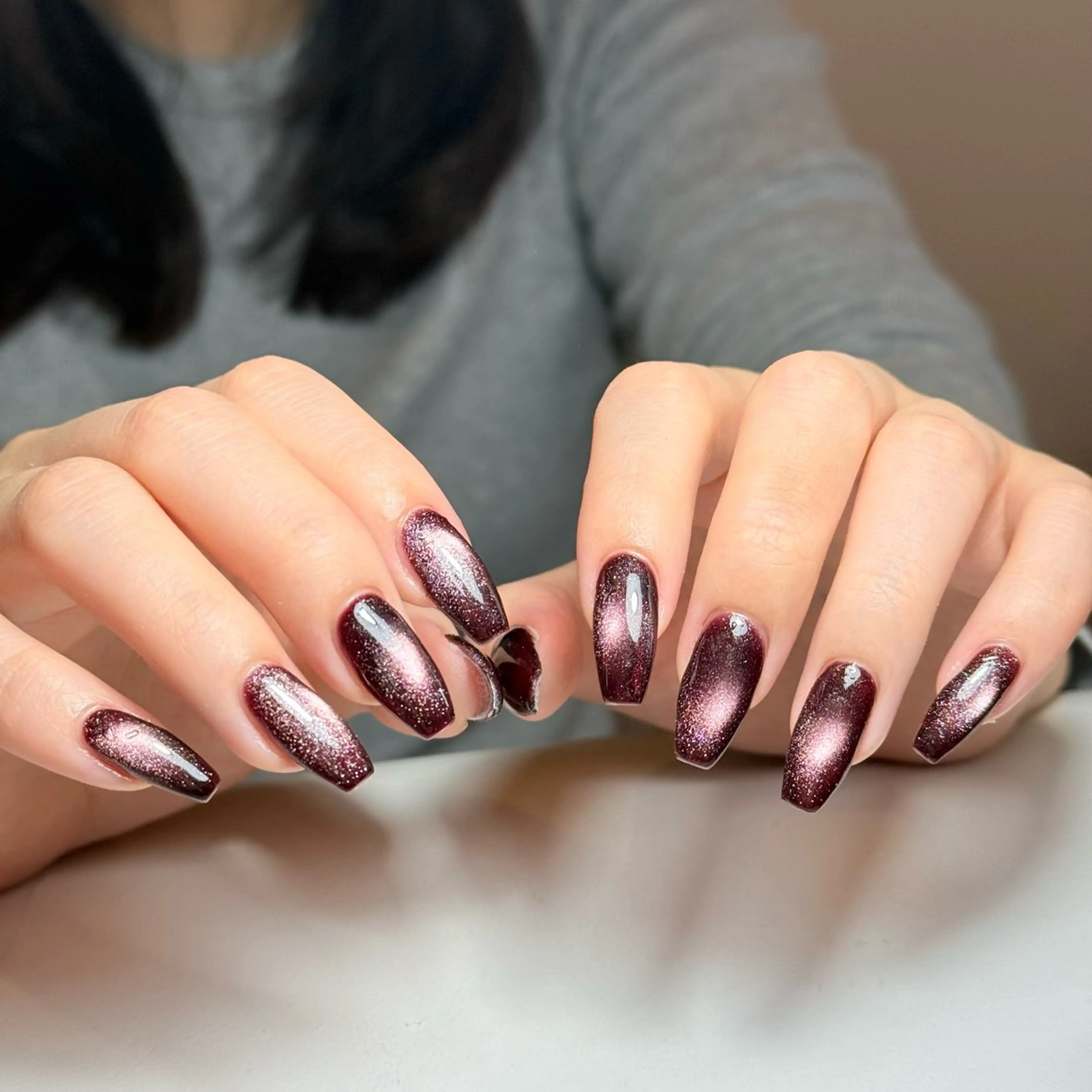 ネイル チークネイル フレンチネイル グラデーション キラキラネイル 韓国ネイル ハンドネイル Risa_ Nailのネイルデザイン