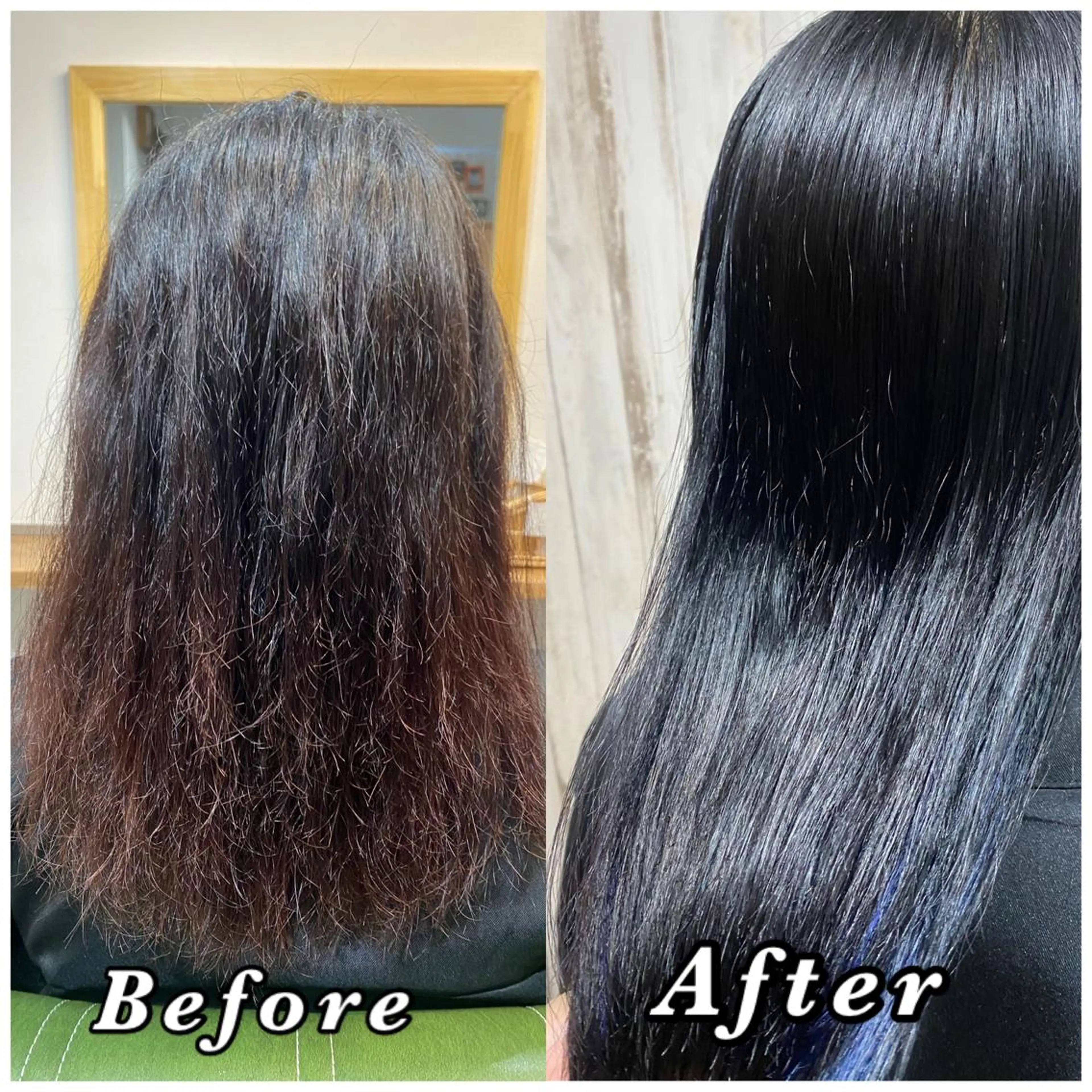 ミディアム 縮毛矯正 トリートメント 【髪質改善・矯正 ・ハイライト】ハナカのヘアスタイル