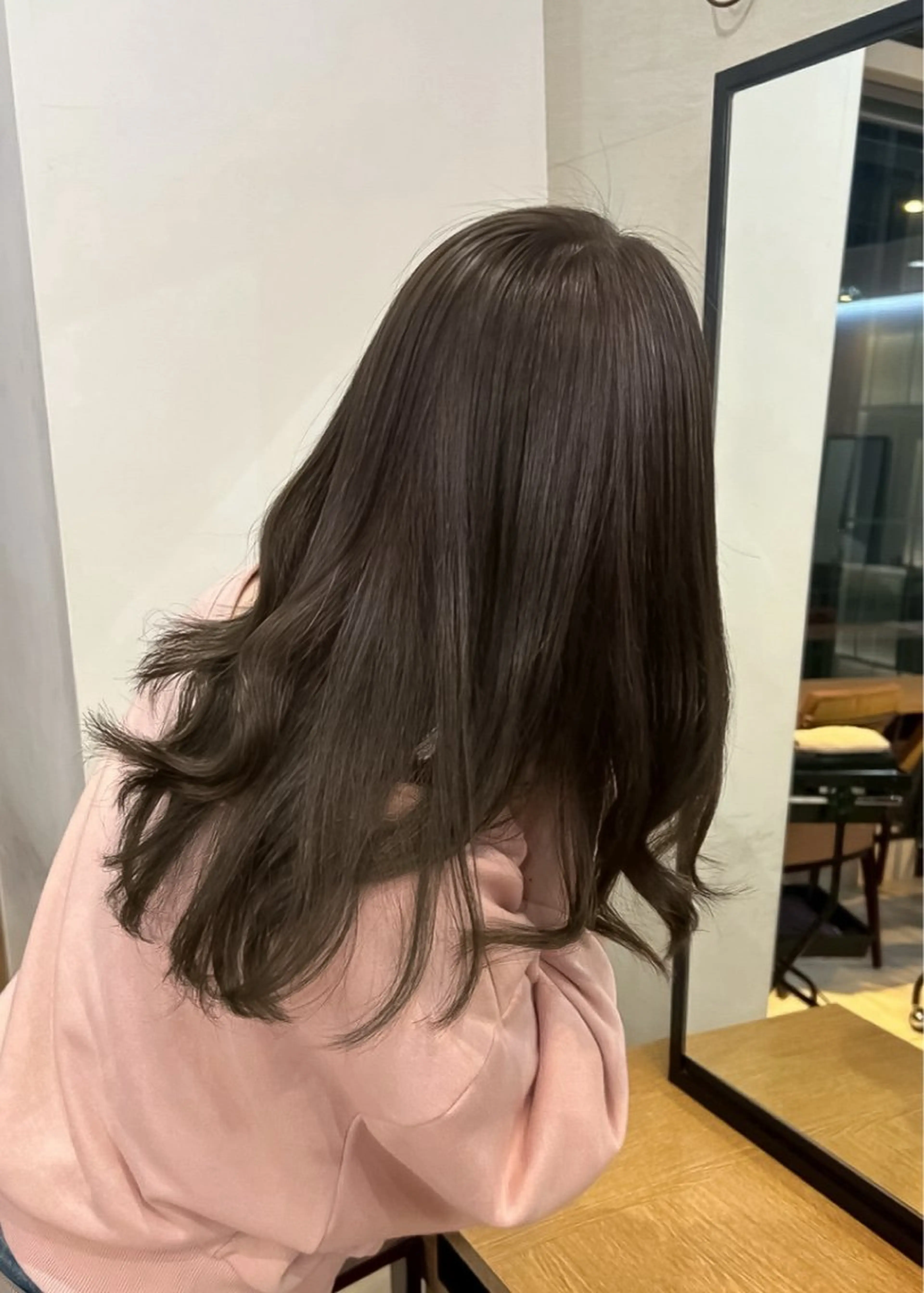 ミディアム カラー ヘアカラー トリートメント オリーブ/ 透明感カラー/れいあのヘアスタイル