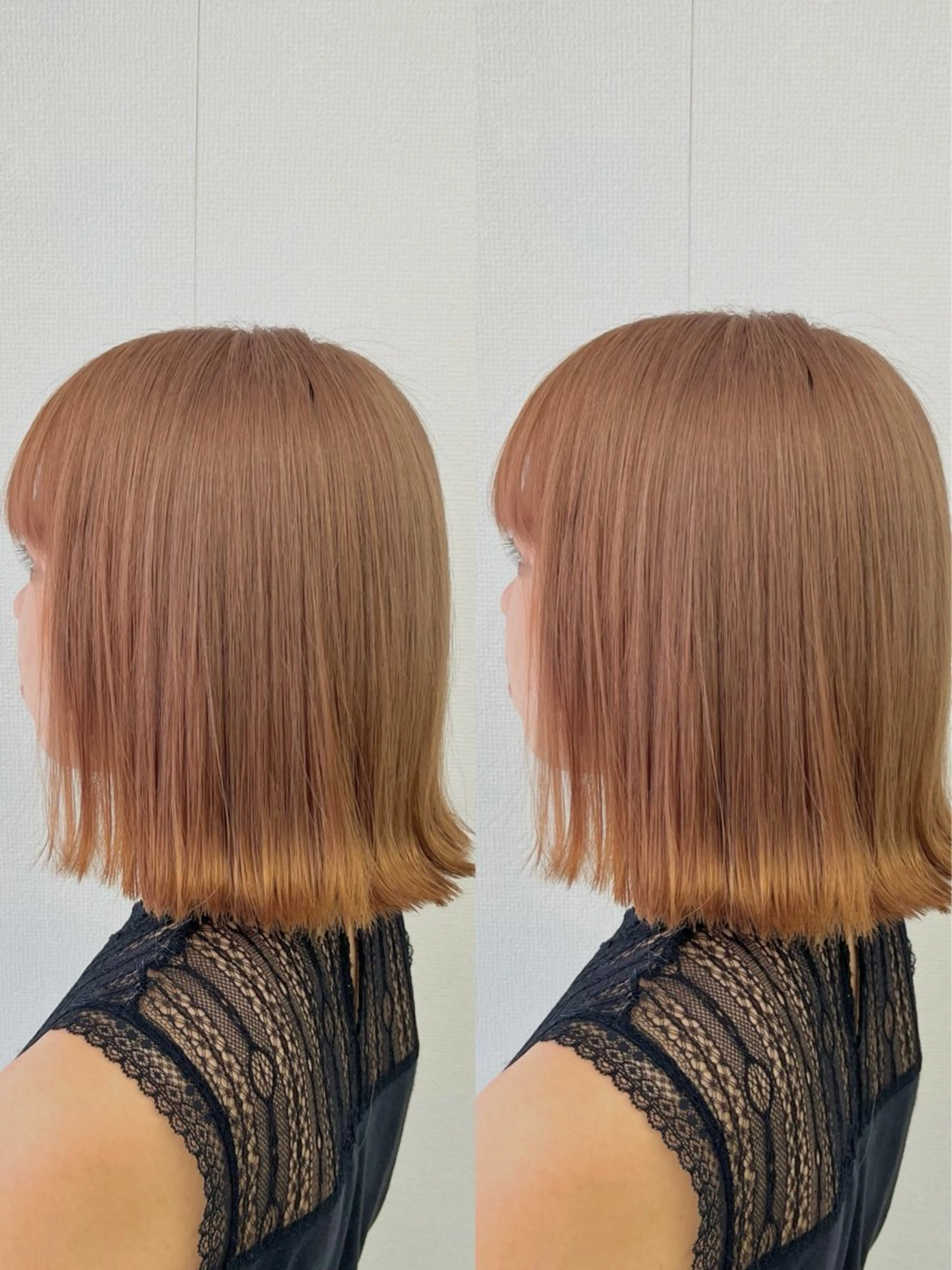 ミディアム カット トリートメント 透明感カラー🪿🤍 顔まわりカットのヘアスタイル