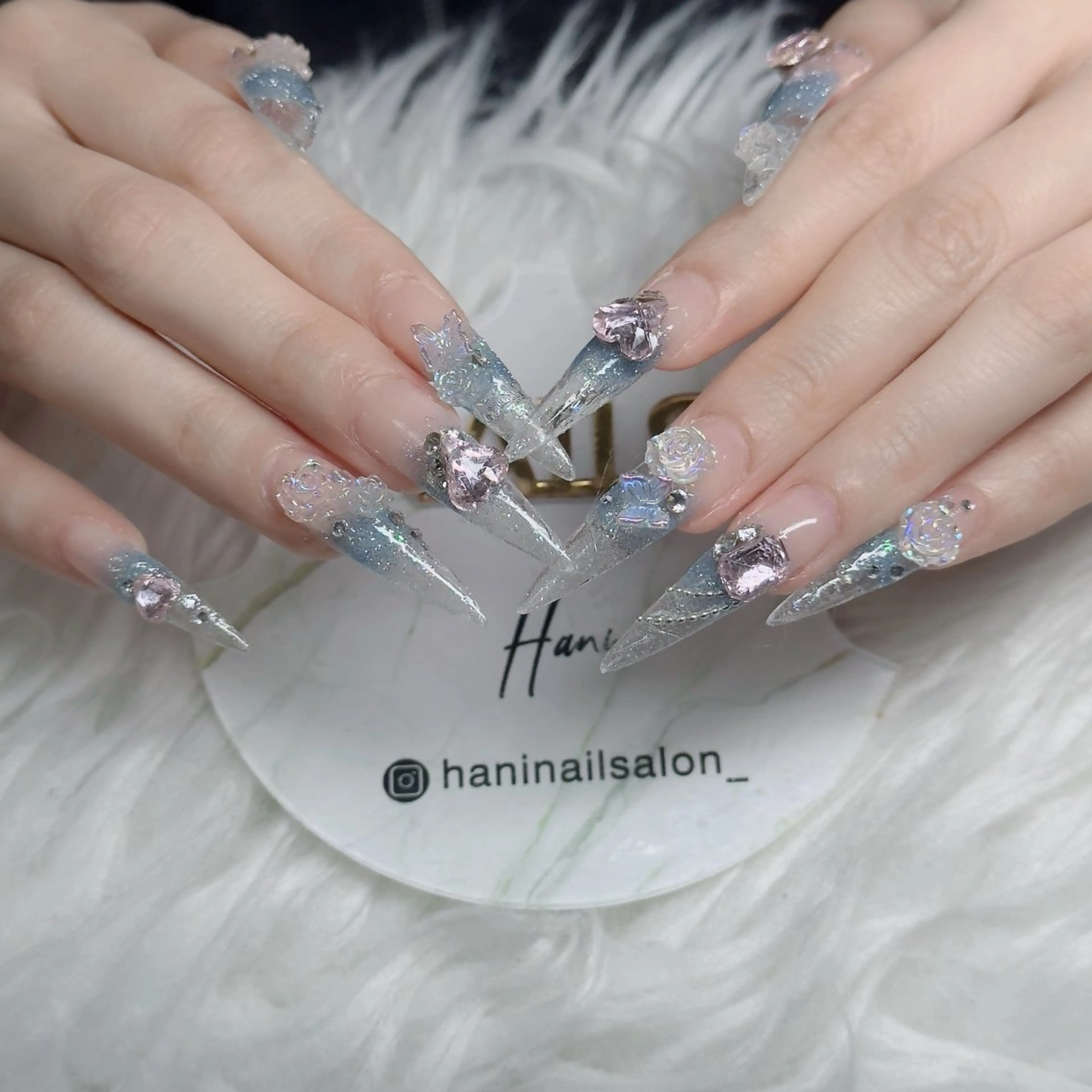 ネイル フットネイル フレンチネイル グラデーション 韓国ネイル ロングネイル ハンドネイル Hani Nail Salonのネイルデザイン