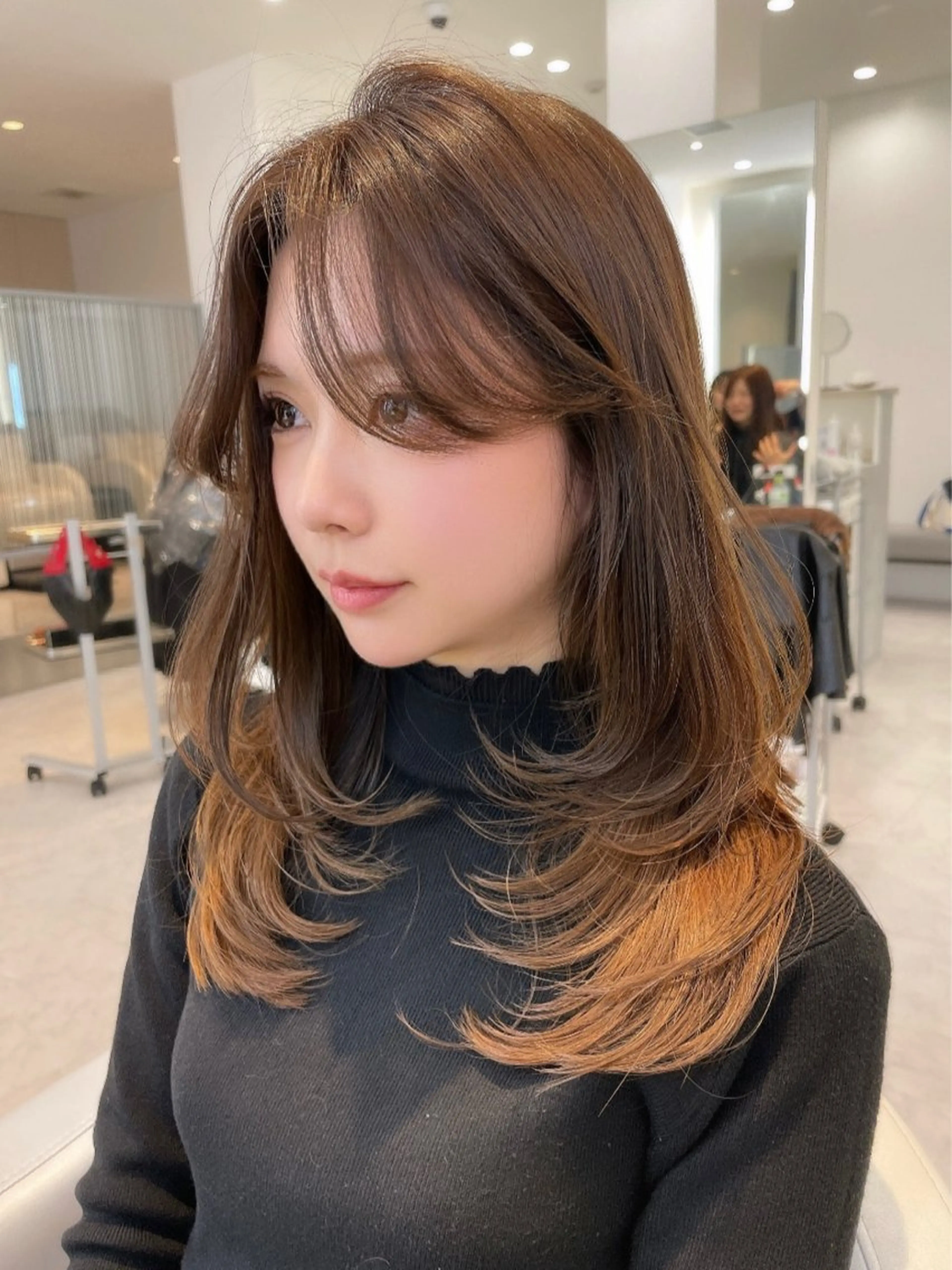 セミロング カット ヘアカラー トリートメント ✨上品可愛い 垢抜けカラー/後藤✨のヘアスタイル